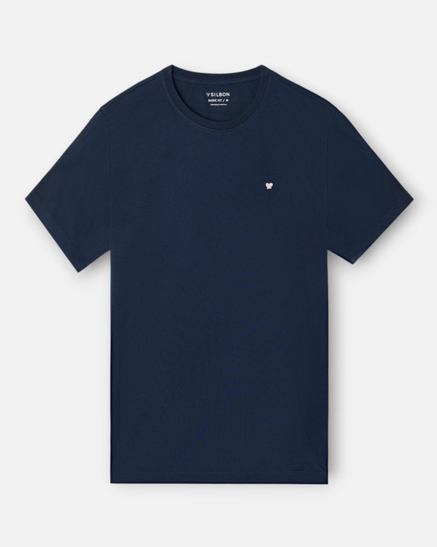 T-shirt Clássica com Minilogo de Felpa Azul-marinho-4