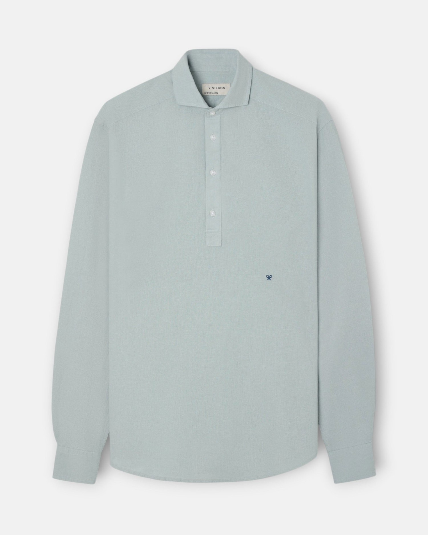 Camisa Sport de Linho Verde-claro-4