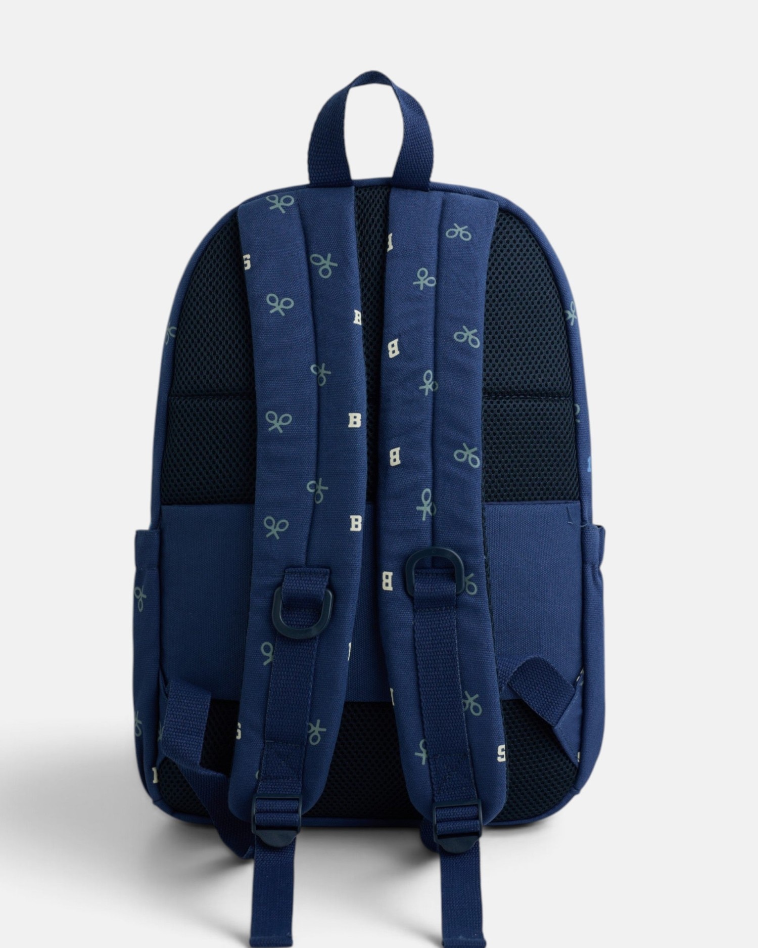 Mochila com Estampado de Raquetes em Poliéster Azul-marinho-3