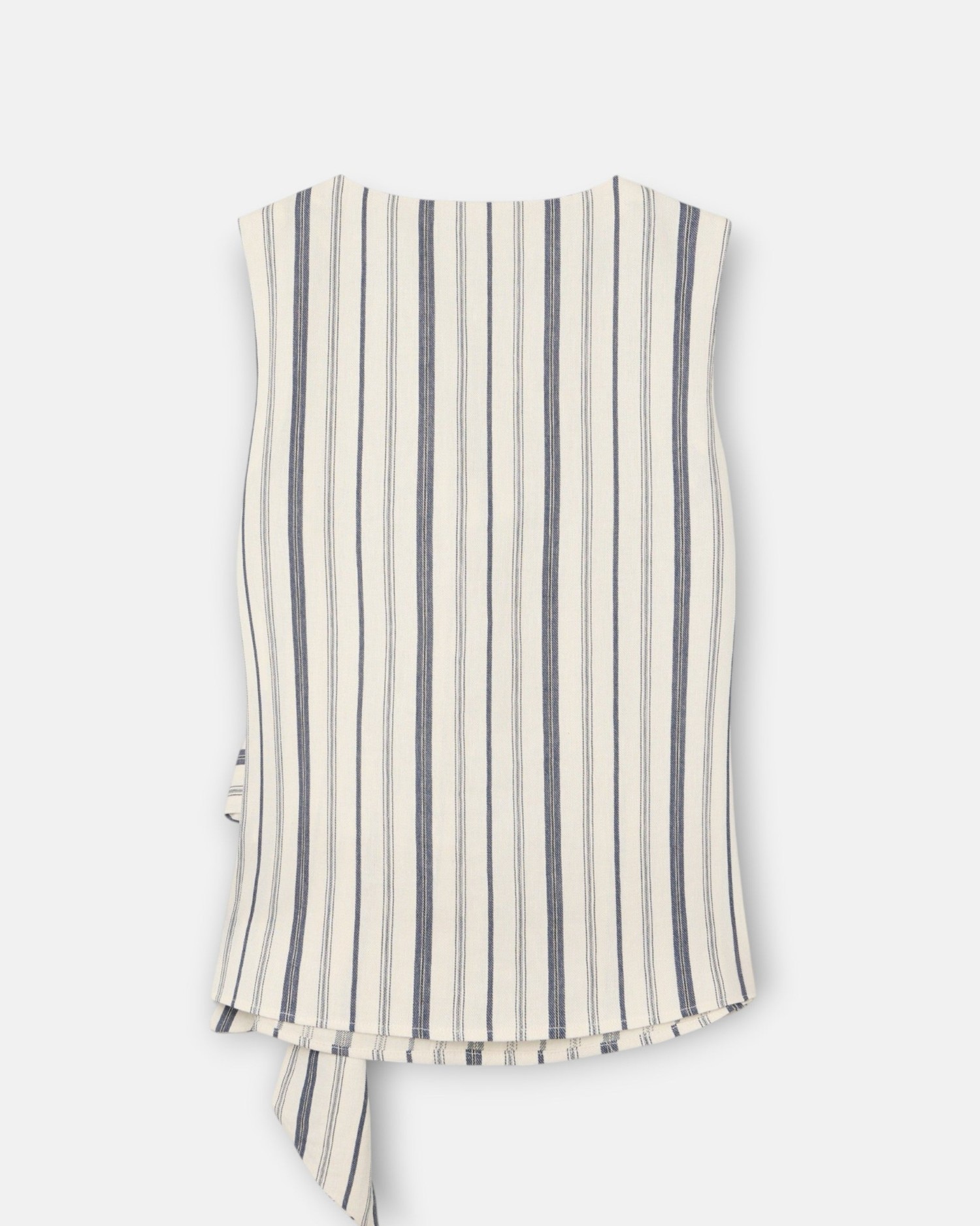 Top Unique com Nó Às Riscas em Azul e Bege Azul-5