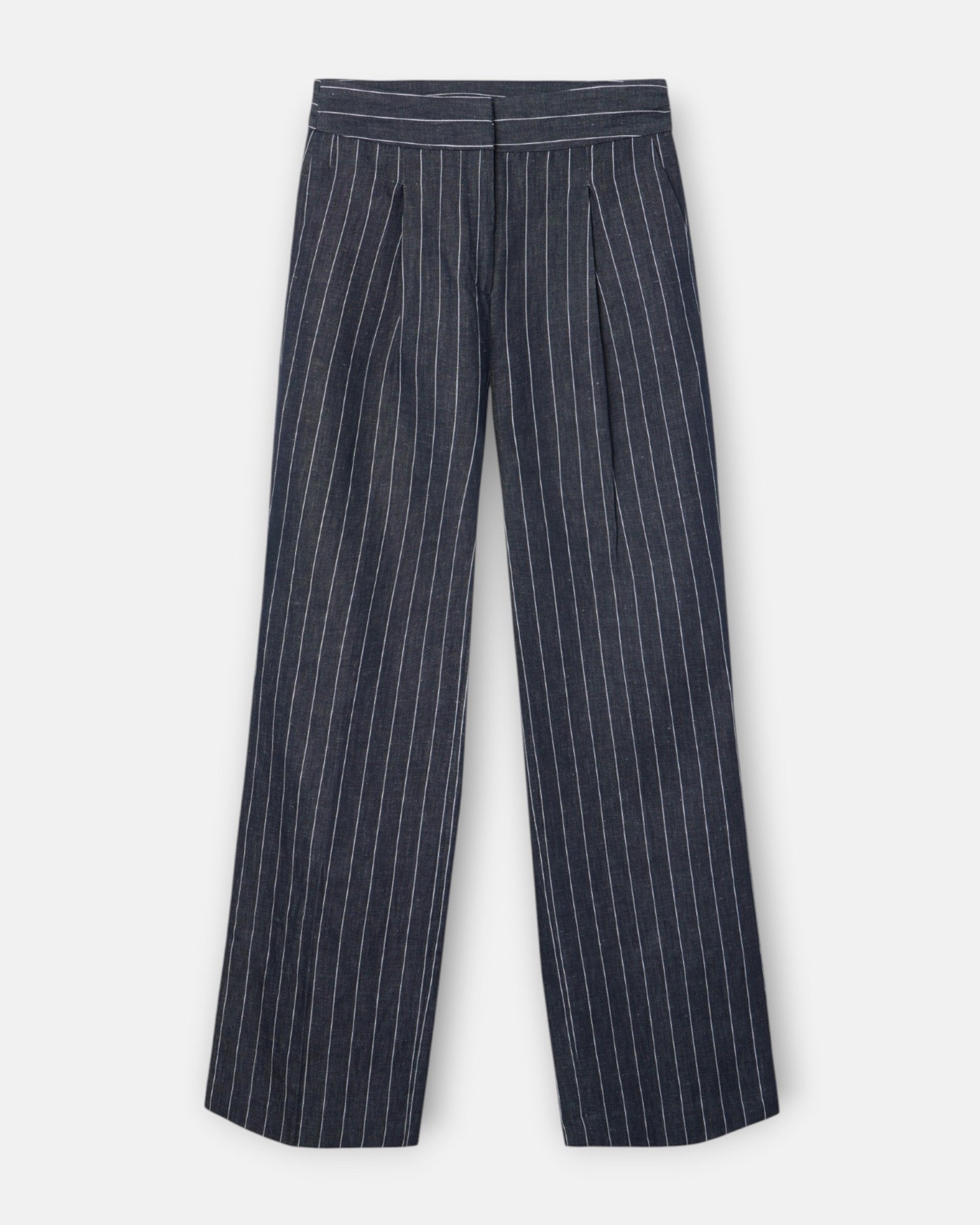 Calças Unique com Riscas Diplomáticas em Cinzento Cinzento-4