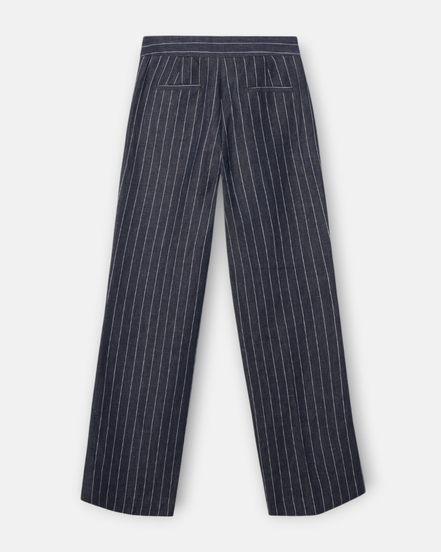 Calças Unique com Riscas Diplomáticas em Cinzento Cinzento-5