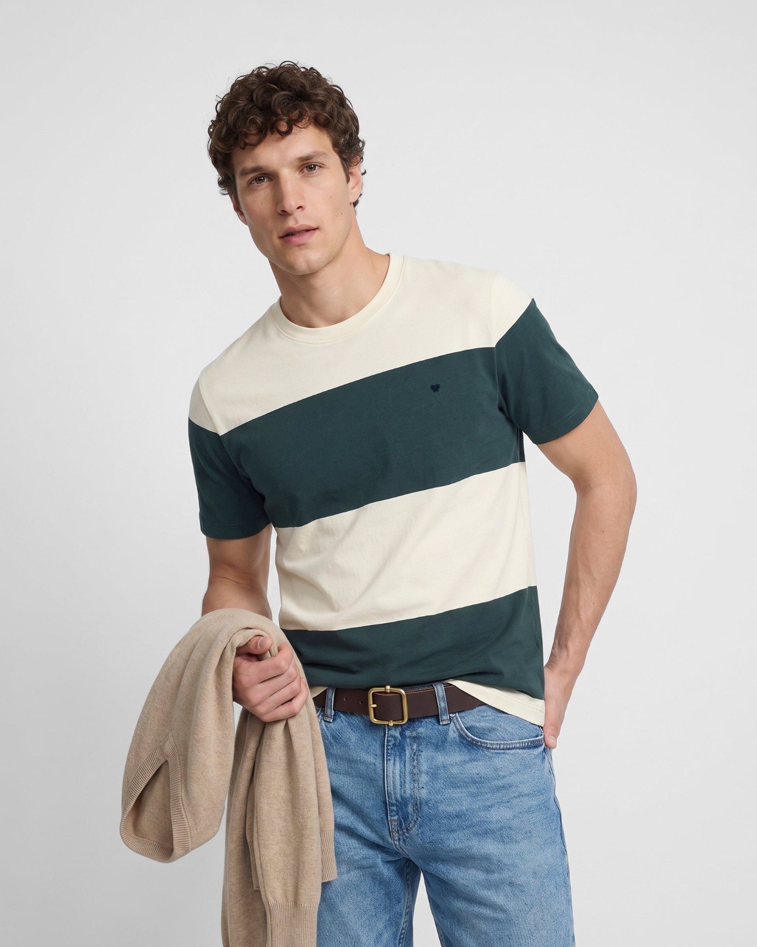 Imagem 0 de T-shirt Às Riscas Largas