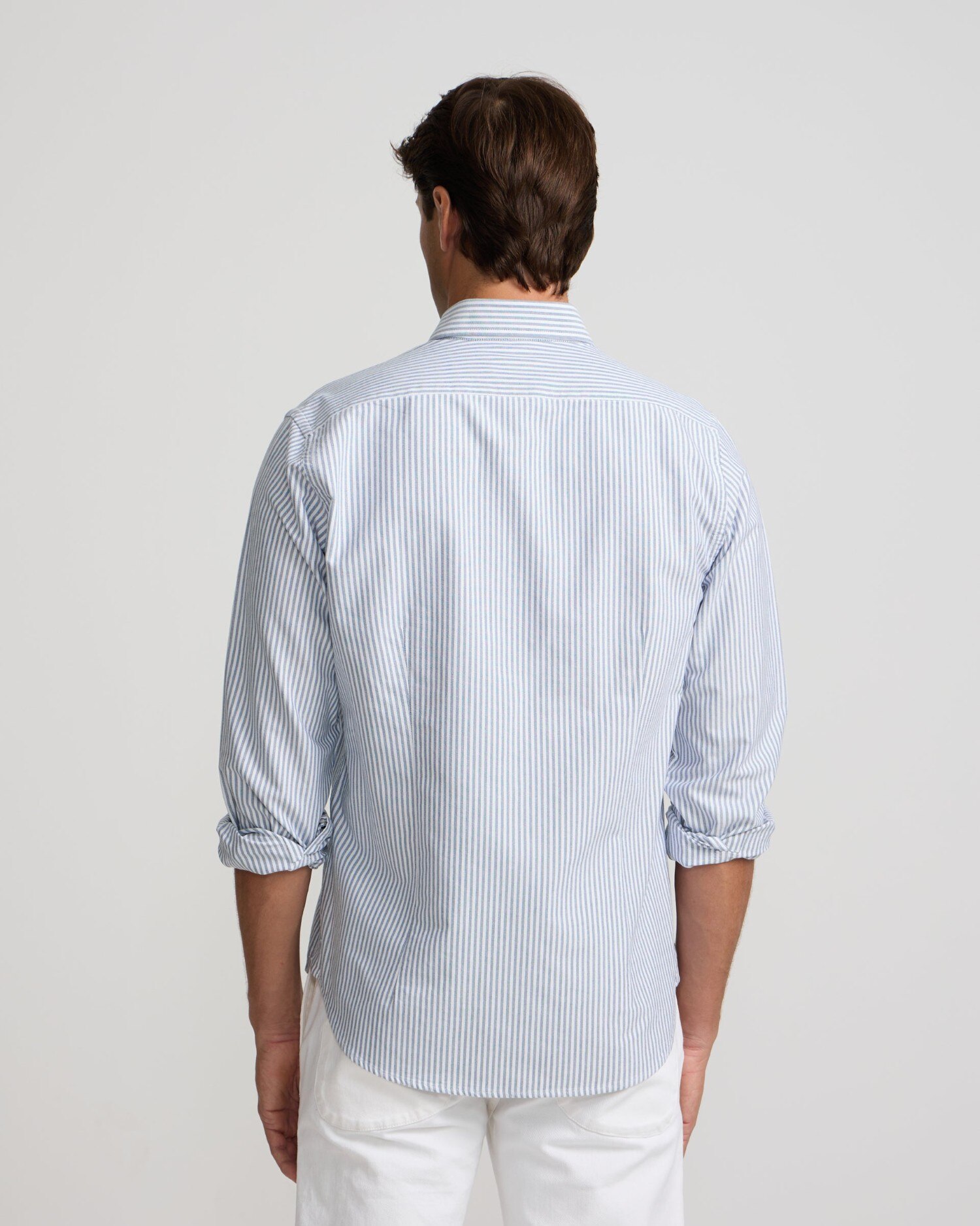 Camisa Oxford Às Riscas Médias Azul-marinho-2