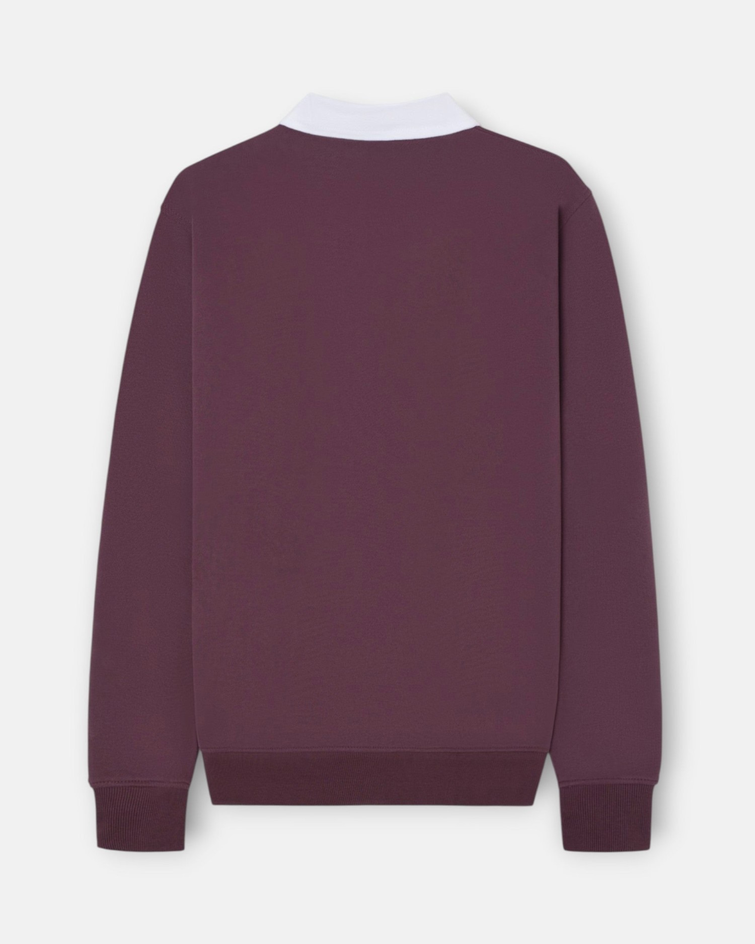 Polo de Manga Comprida com Gola em Contraste Bordeaux-3