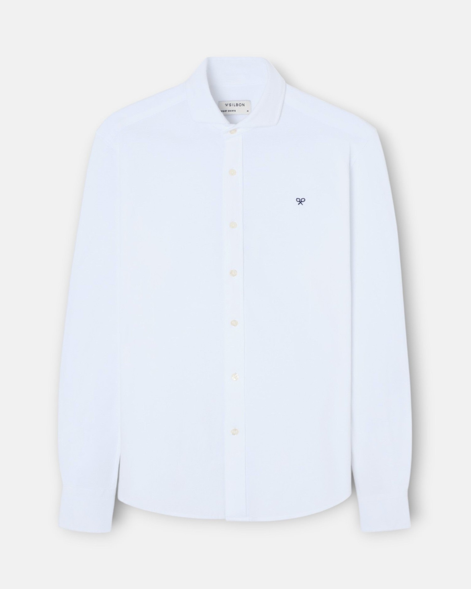Camisa Sport de Piqué com Gola Cutaway Branco-4