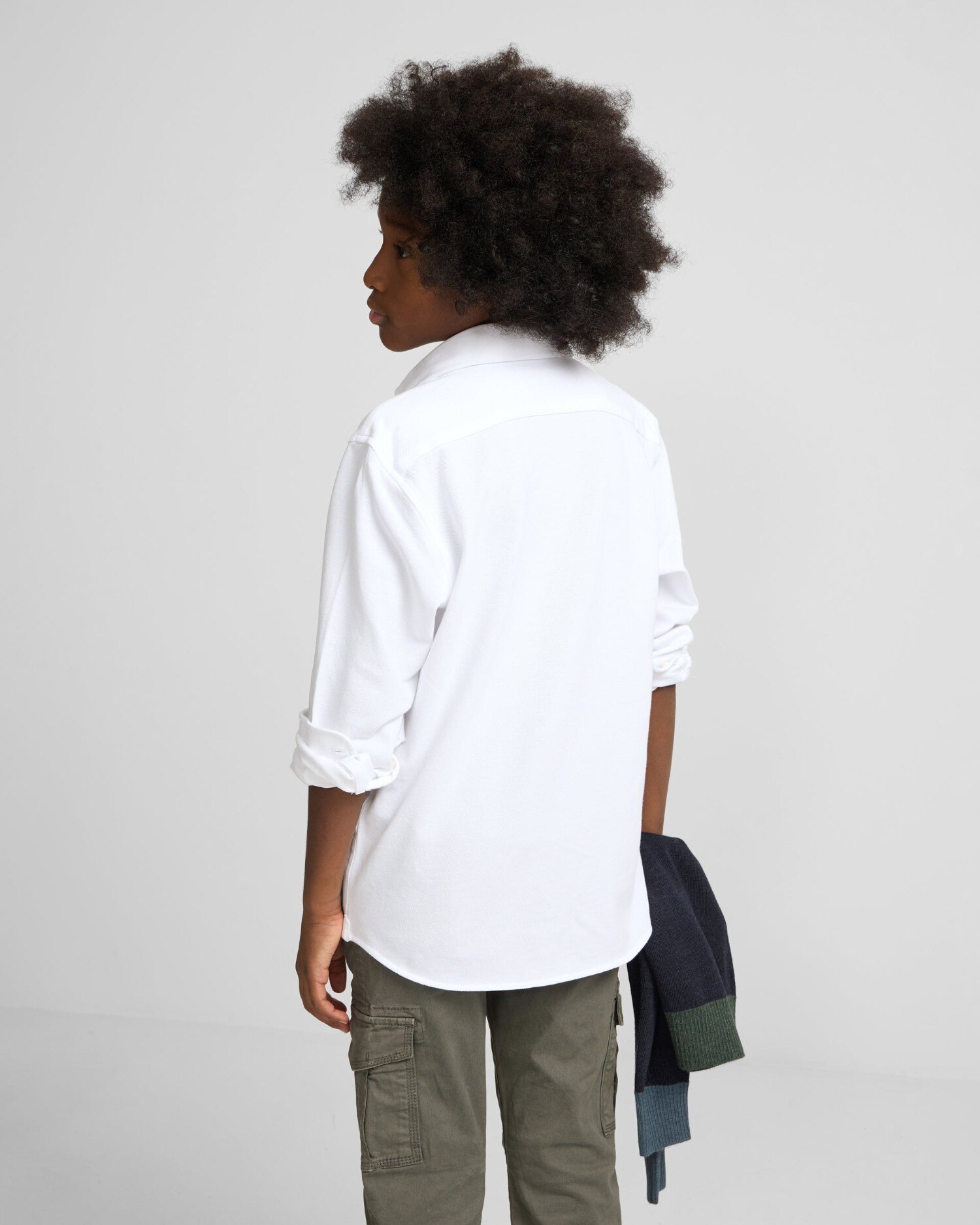 Camisa Sport Infantil de Piqué Branco-2