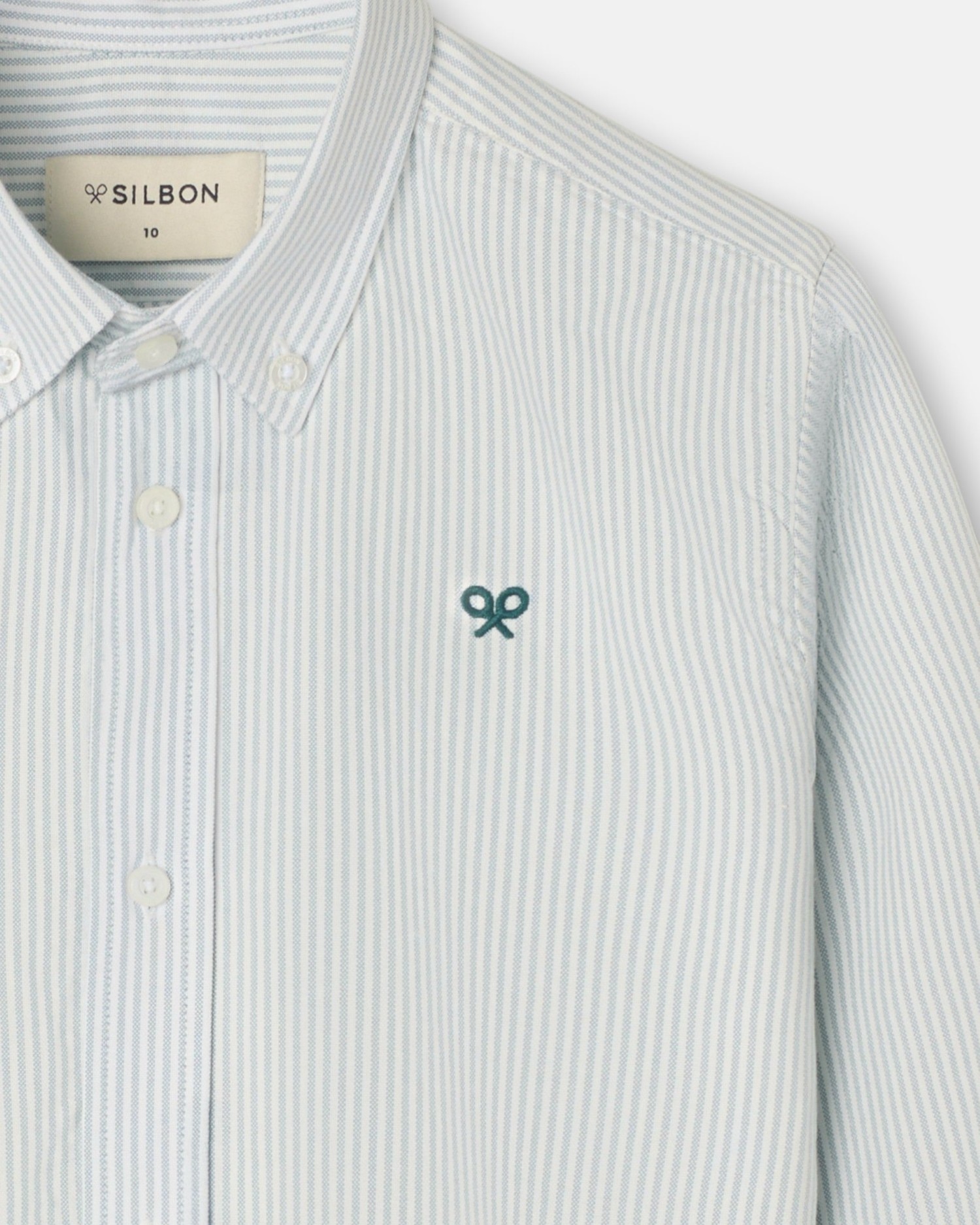 Camisa Sport Infantil Oxford Às Riscas Verde-2
