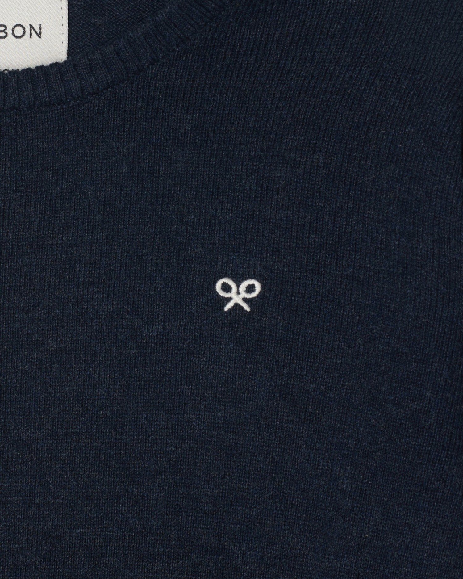 Camisola Infantil de Malha com Logo Bordado Azul-marinho-2
