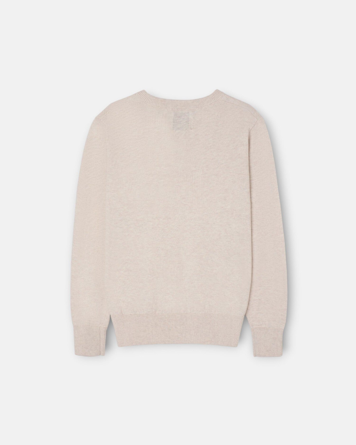 Camisola Infantil de Gola em V Creme-3