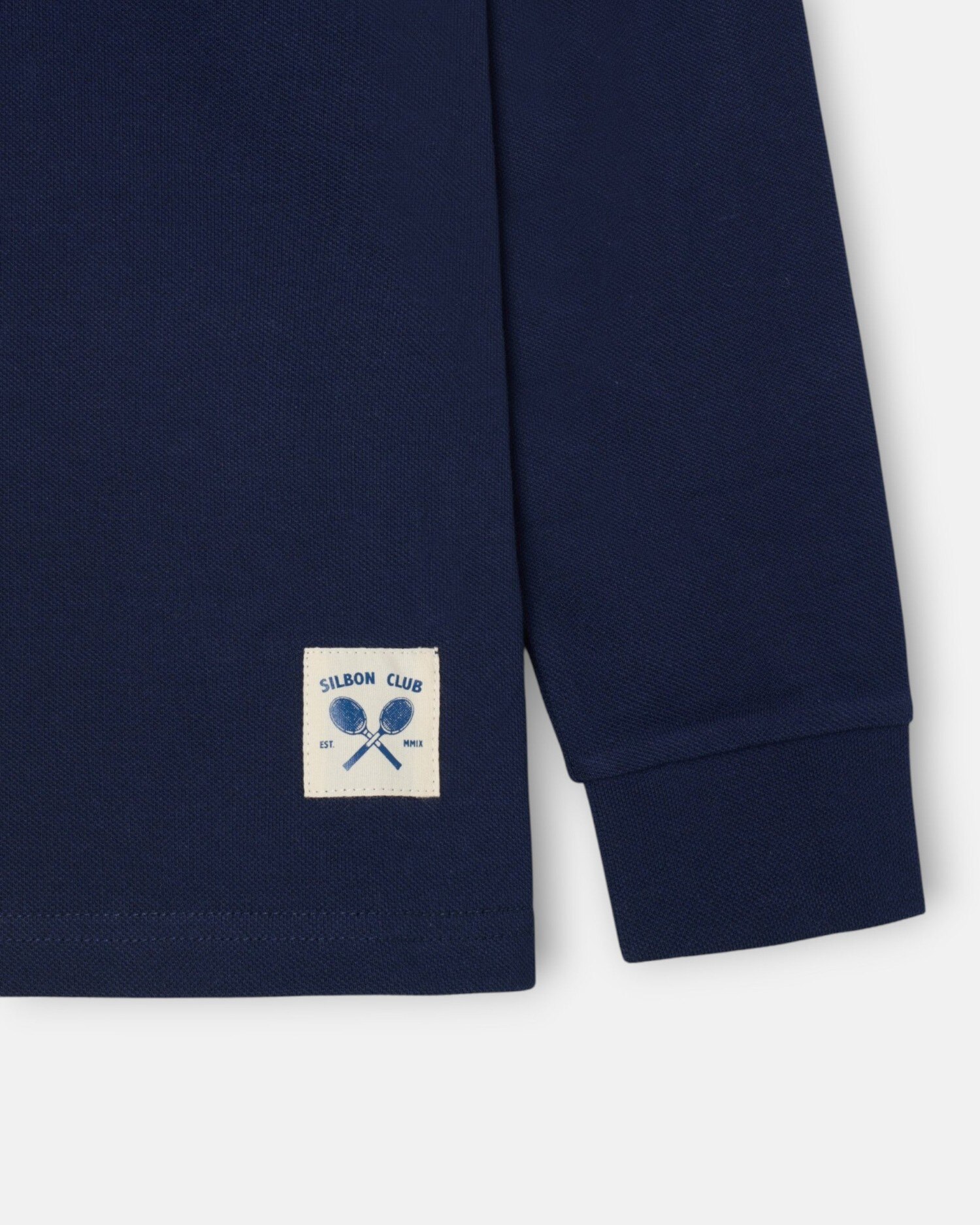 Polo Infantil com Patch e Gráfico Posterior Azul-marinho-3