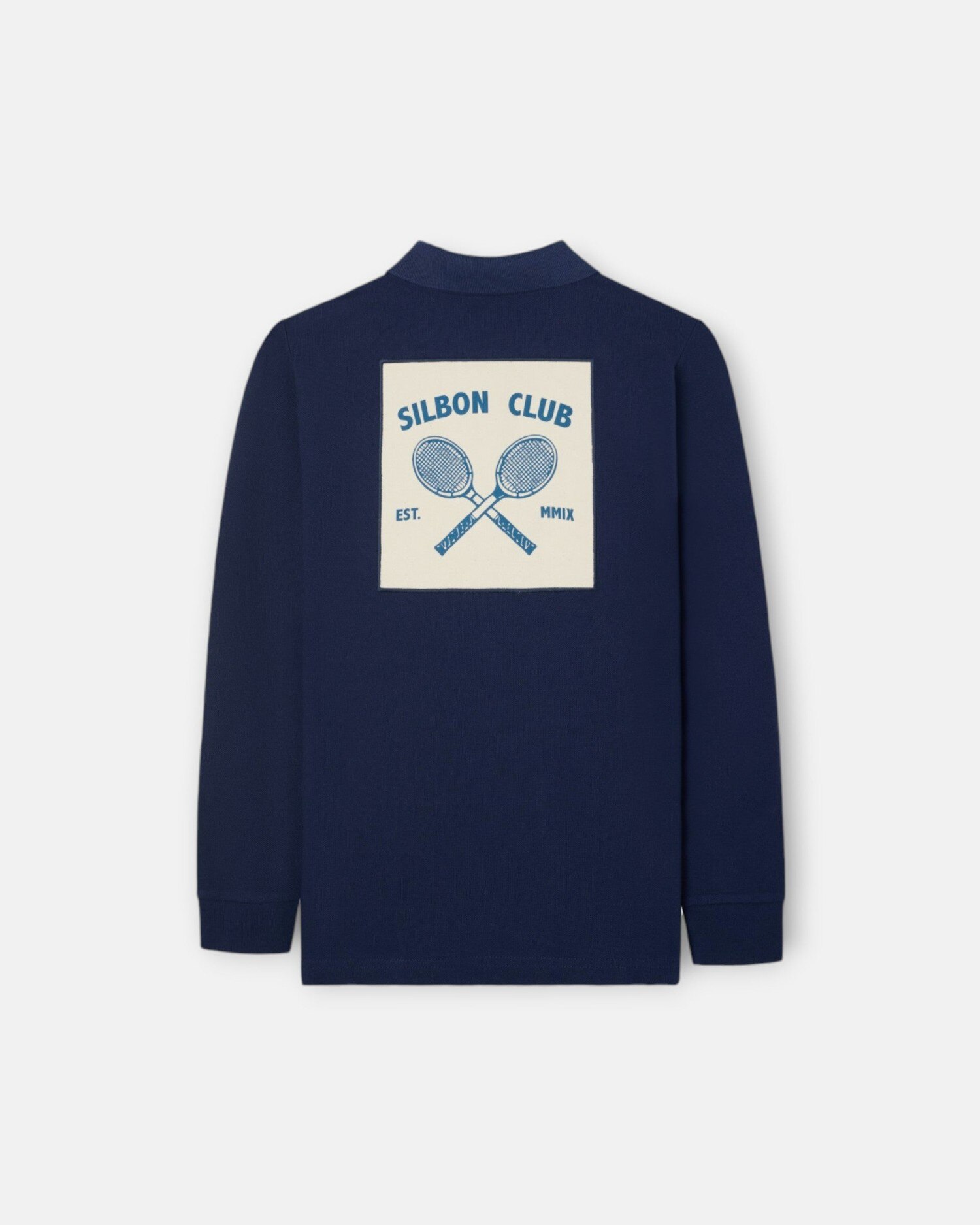 Polo Infantil com Patch e Gráfico Posterior Azul-marinho-4
