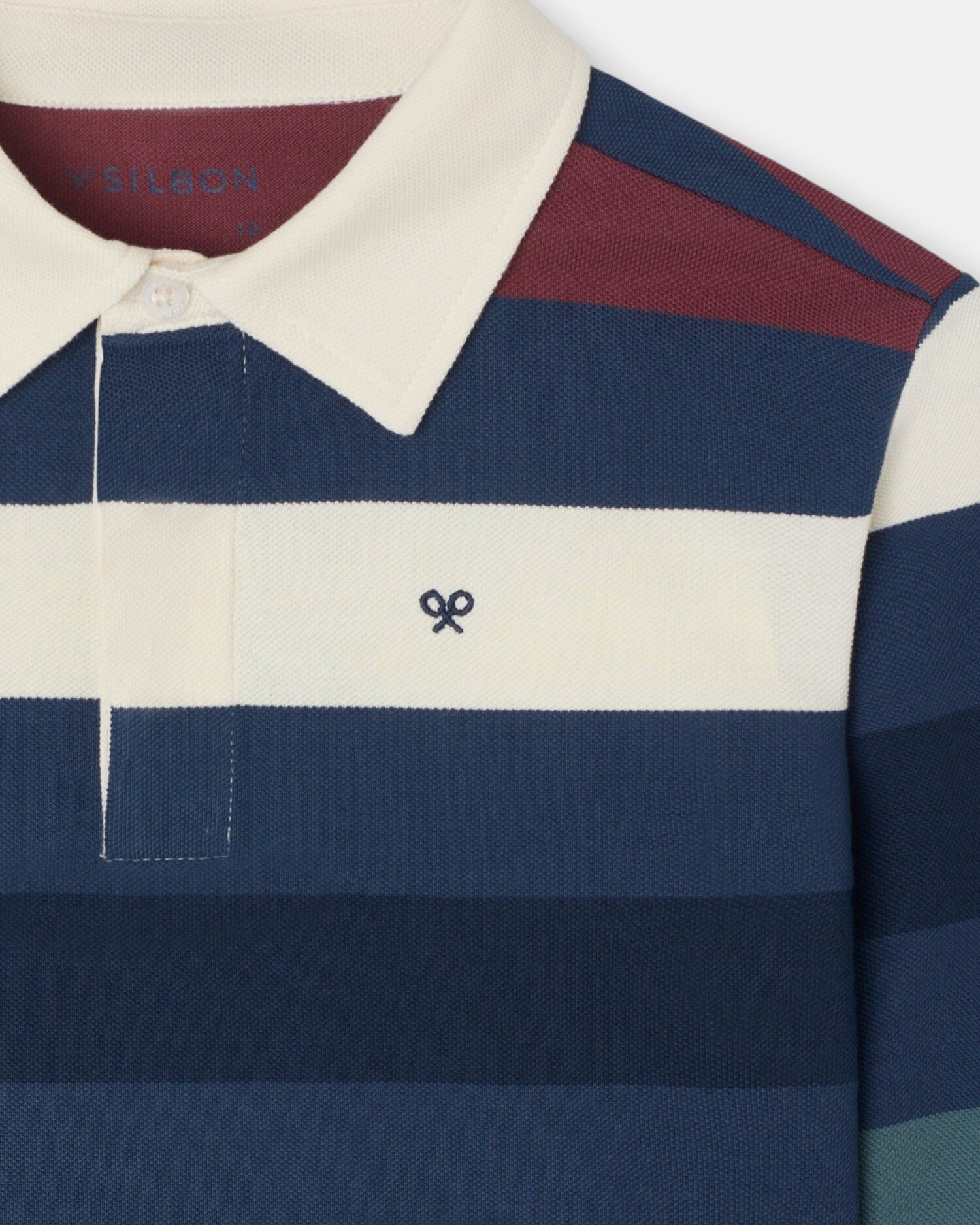 Polo Infantil Às Riscas Multicolor Azul-marinho-2