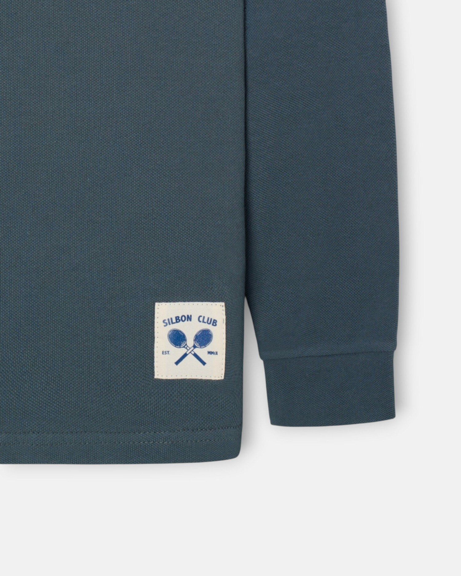 Polo Infantil com Patch e Gráfico Posterior Verde-3