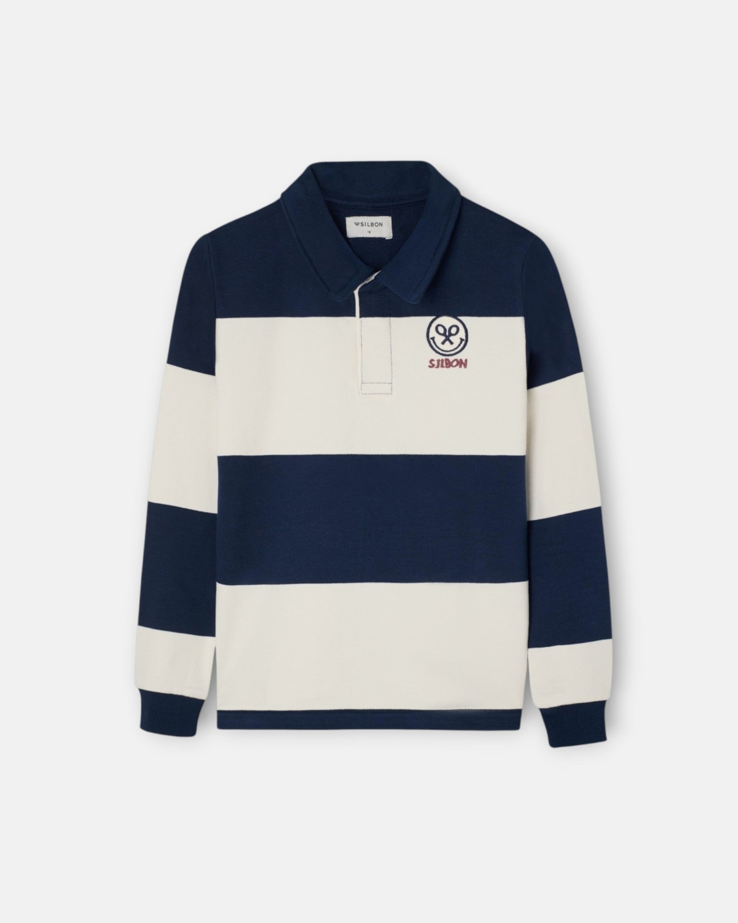 Sweatshirt Infantil de Gola Polo Às Riscas Smile Azul-marinho-1