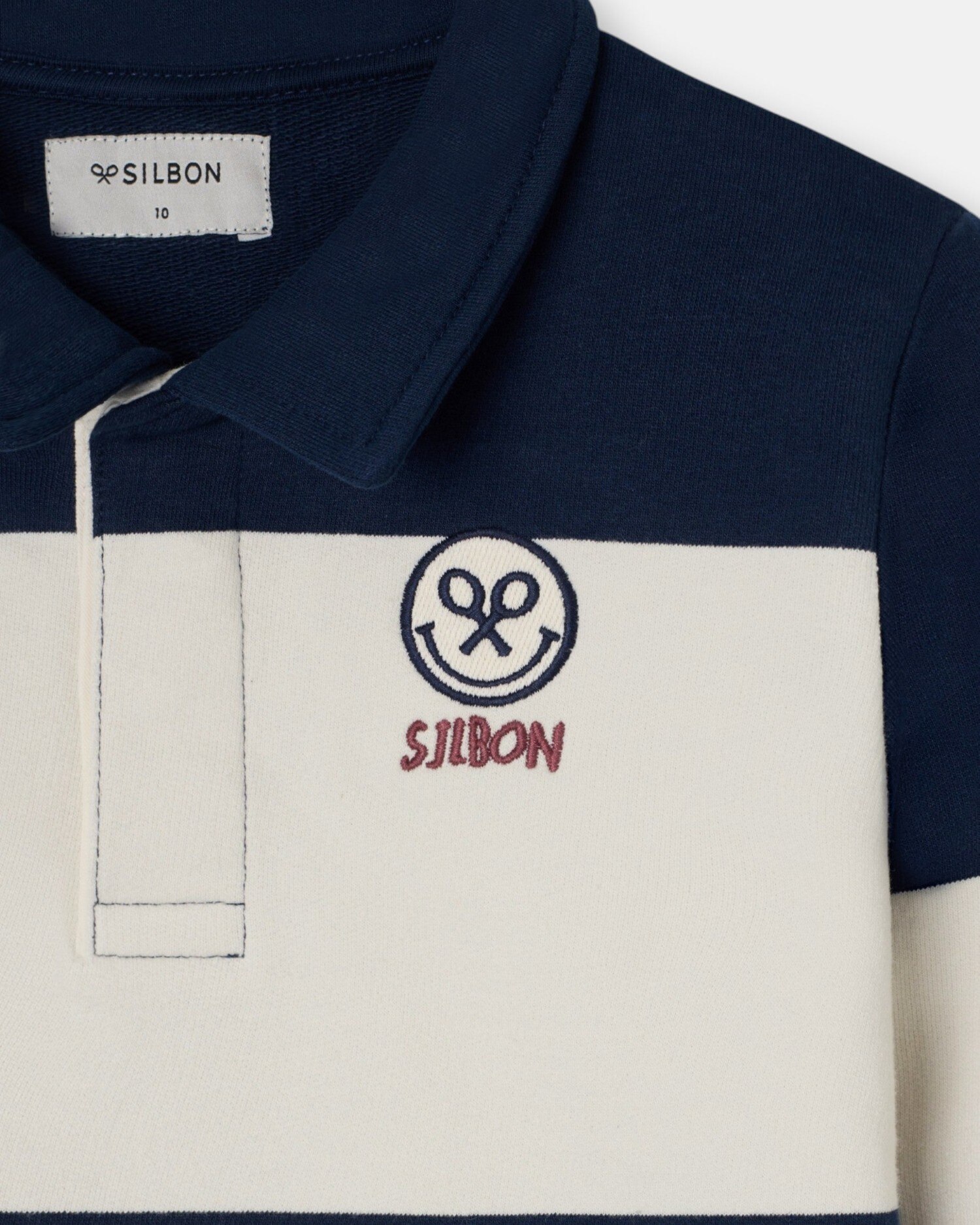 Sweatshirt Infantil de Gola Polo Às Riscas Smile Azul-marinho-2