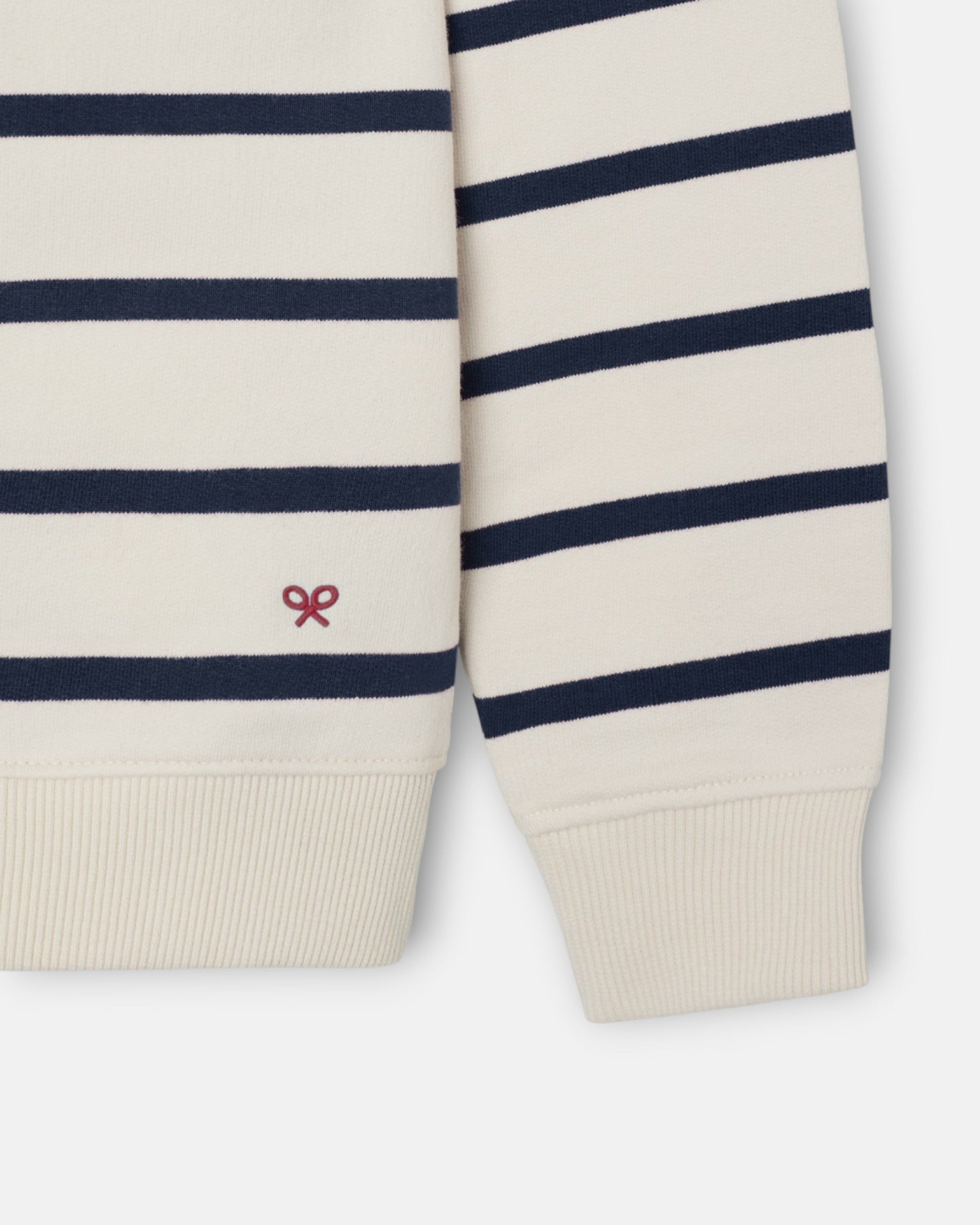 Sweatshirt Infantil Às Riscas Finas Azul-marinho-3