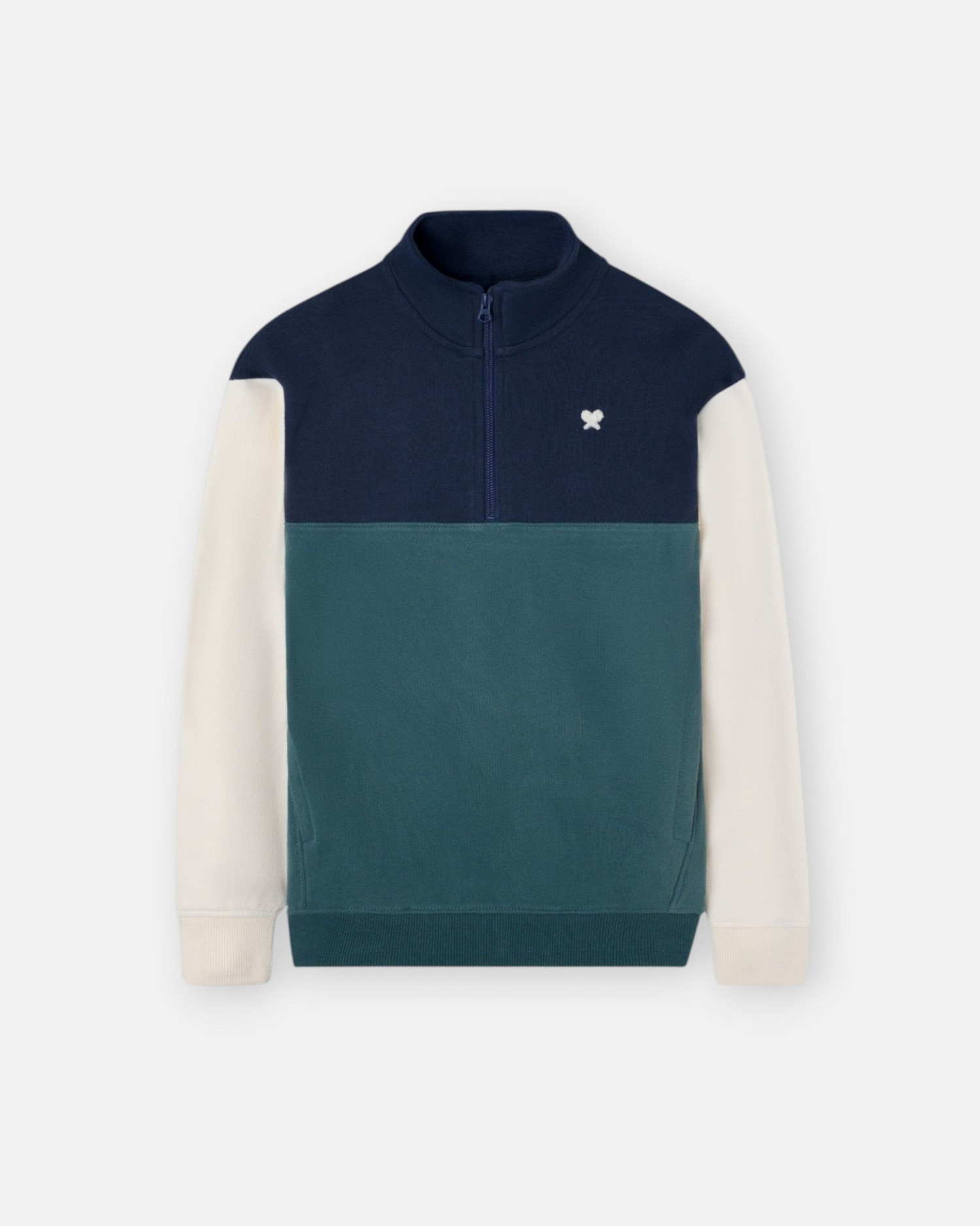 Imagem 0 de Sweatshirt Infantil de Blocos com Fecho Zip Médio