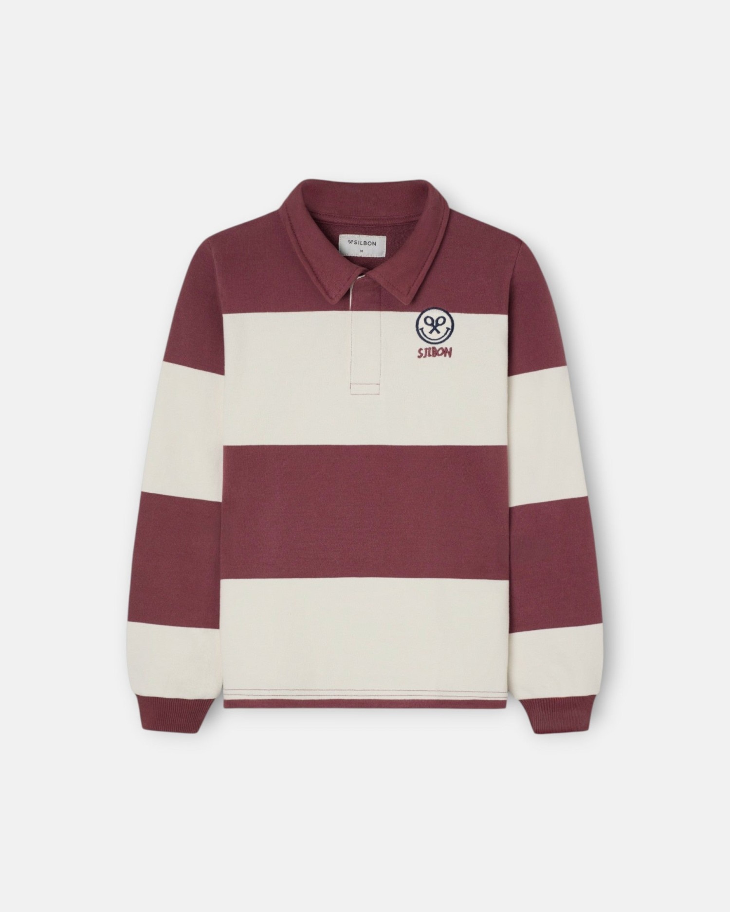 Imagem 0 de Sweatshirt Infantil de Gola Polo Às Riscas Smile