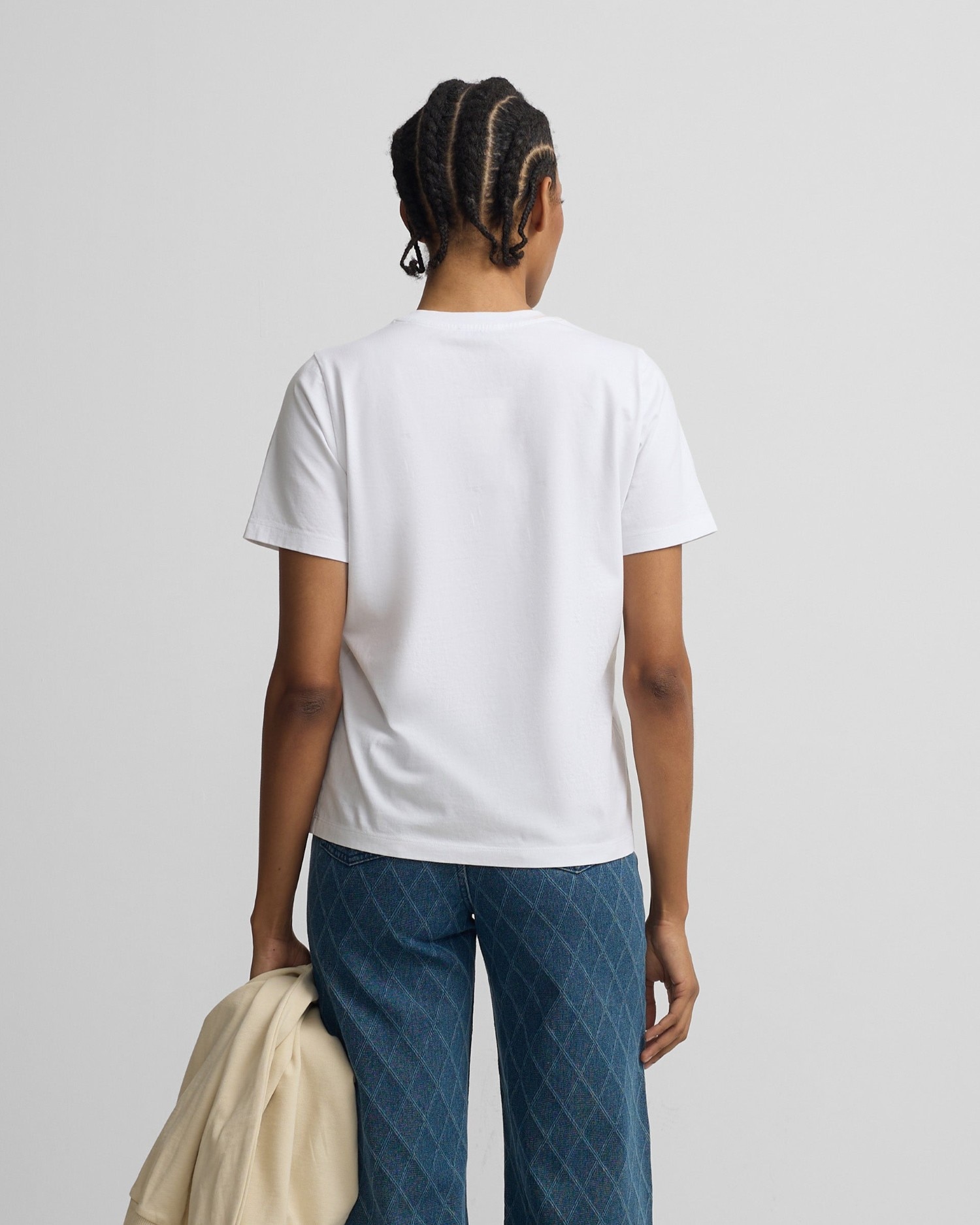 T-shirt Branca com Aplicação de Cristal Branco-2
