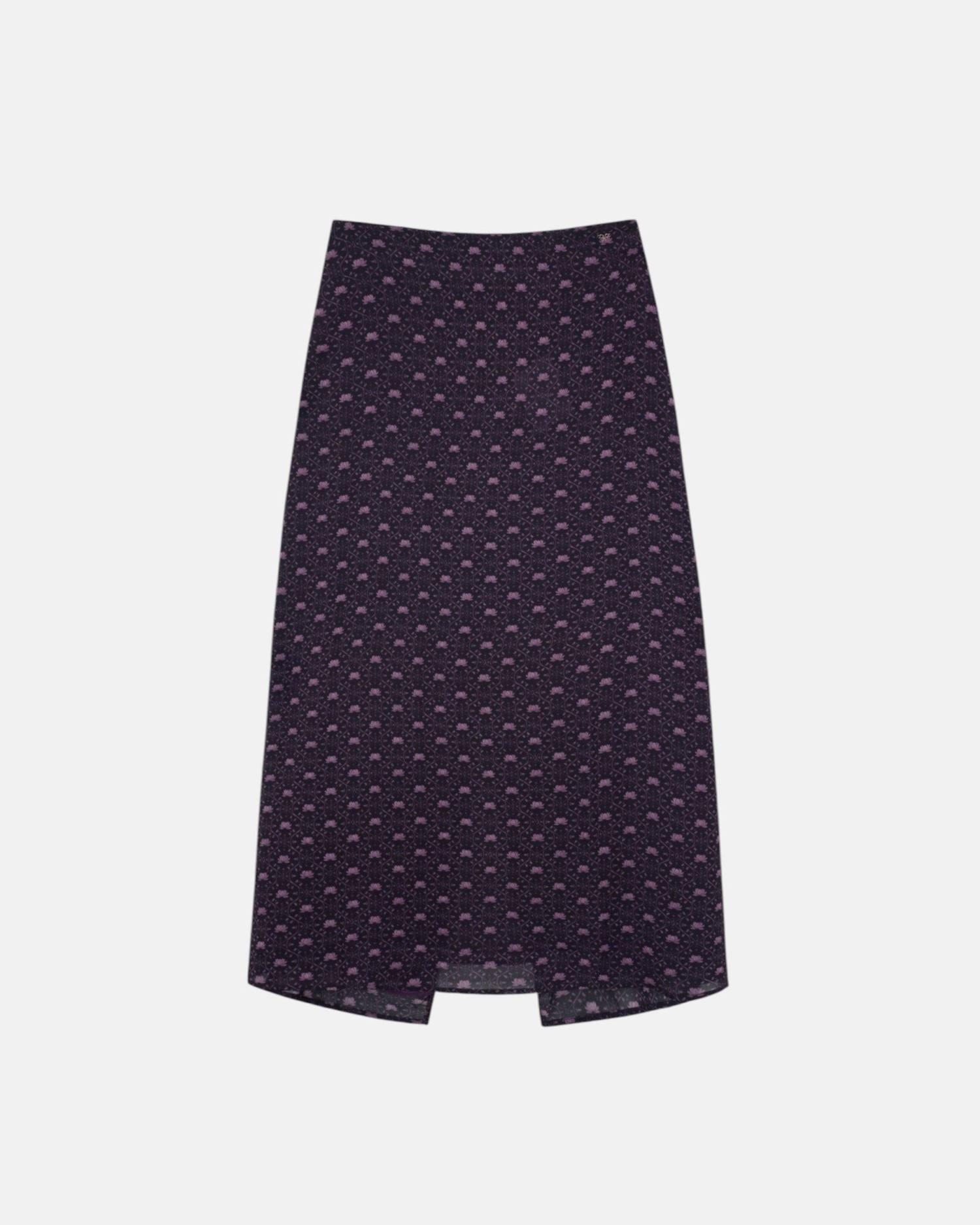 Saia Midi com Laçada Estampado Roxo Roxo-4