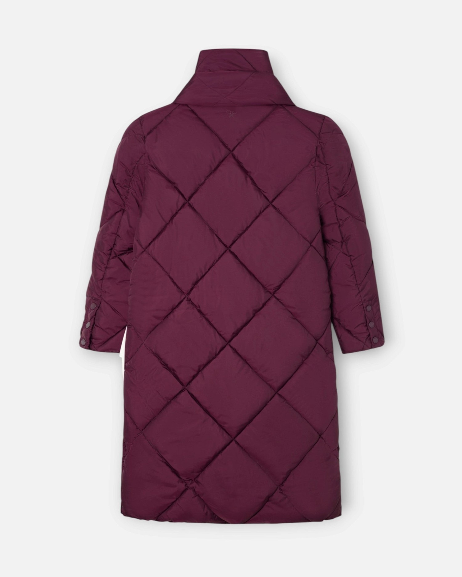 Parka Comprida Acolchoada com Cachecol Bordeaux-5