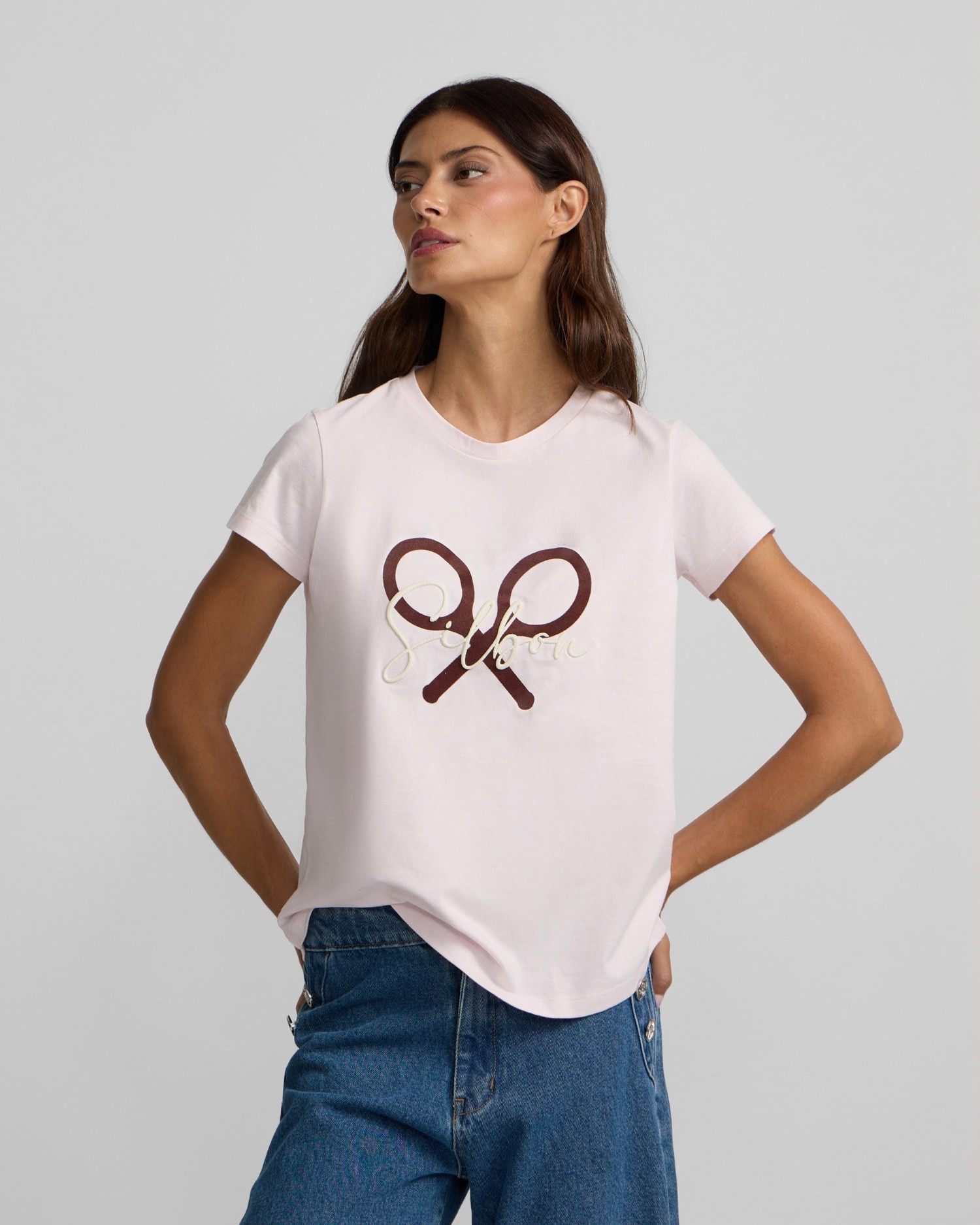 Imagem 0 de T-shirt Raquete Silbon Rosa