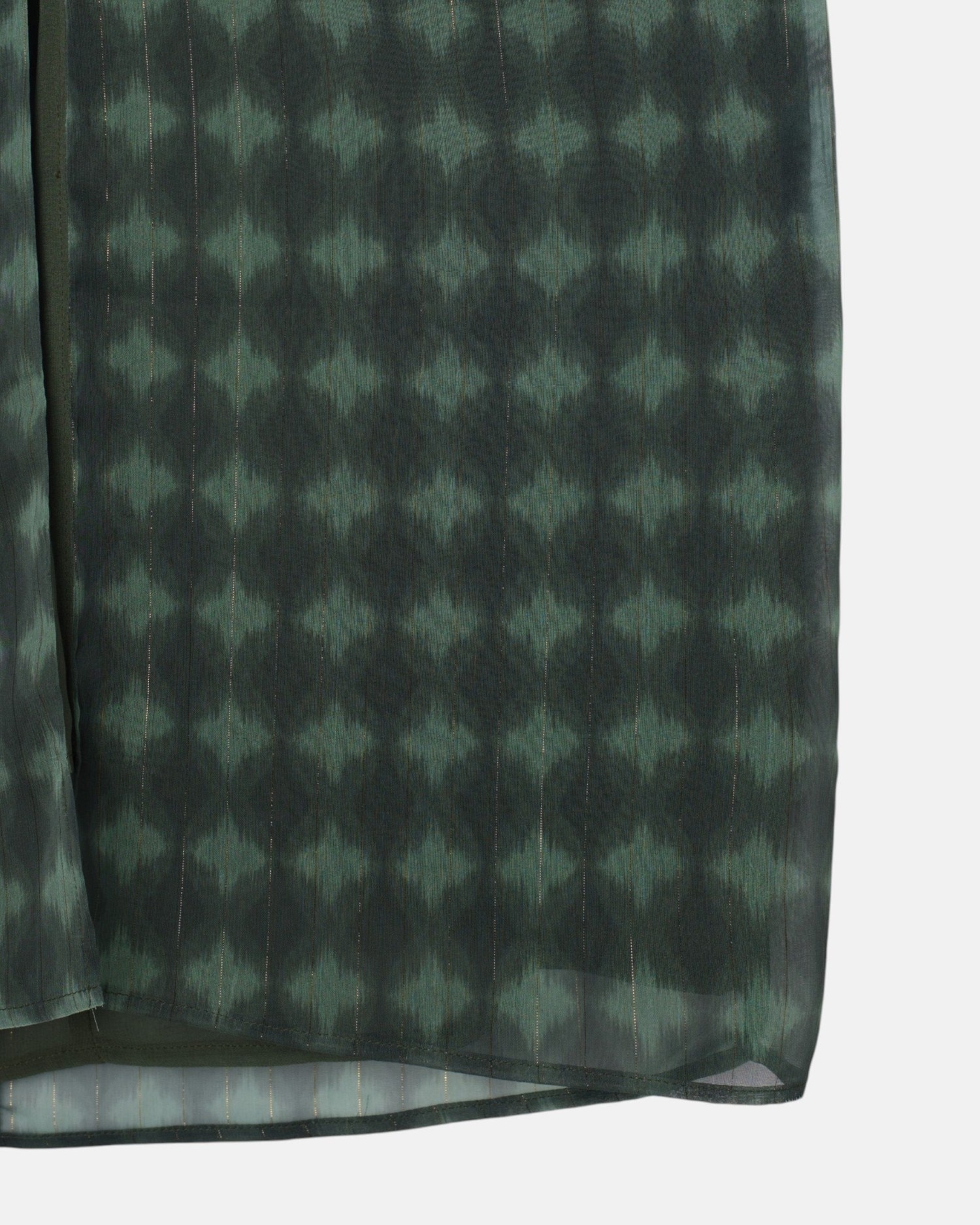 Saia Midi com Nó Estampado Étnico em Verde Verde-4