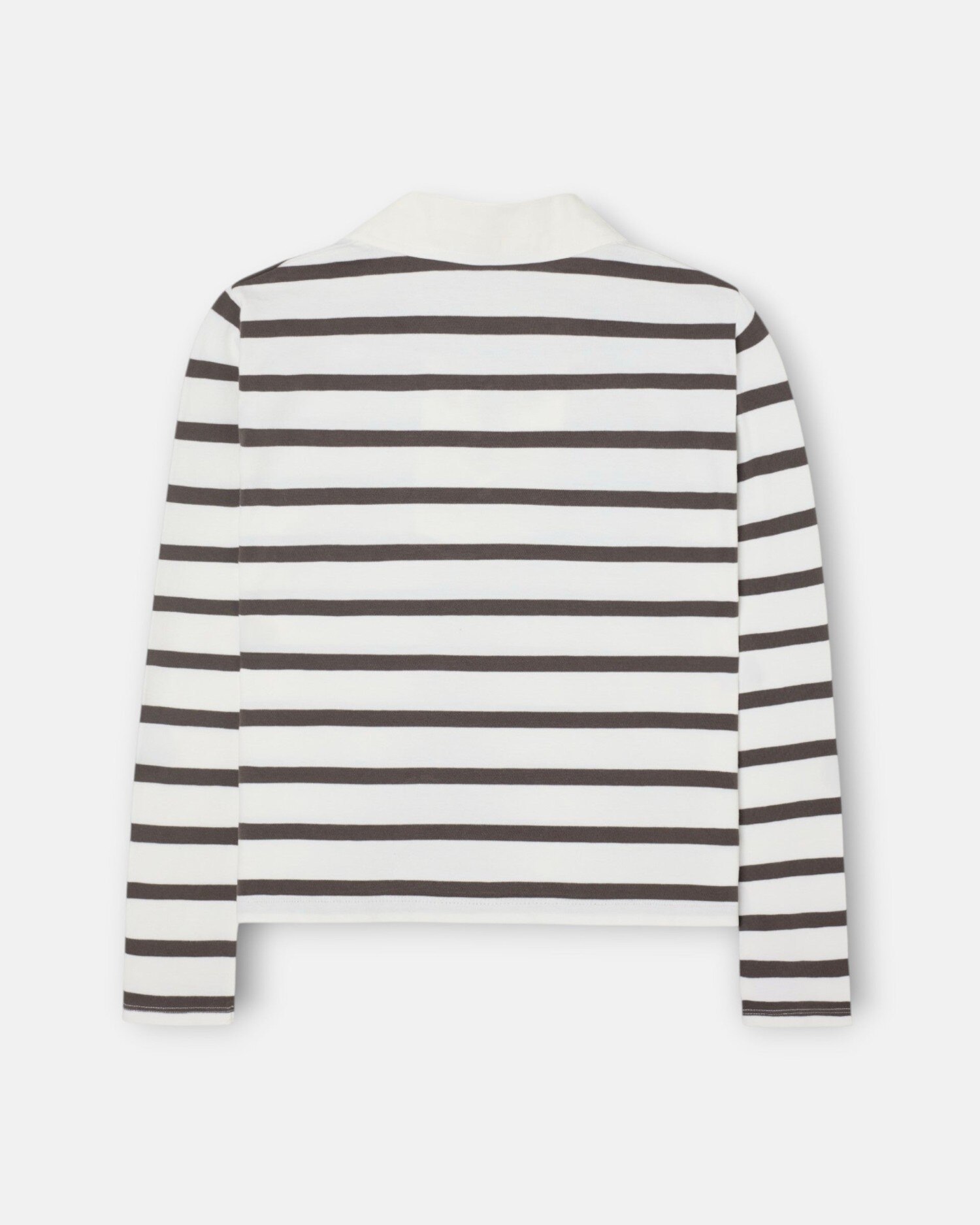 Polo de Manga Comprida Às Riscas Bege-5