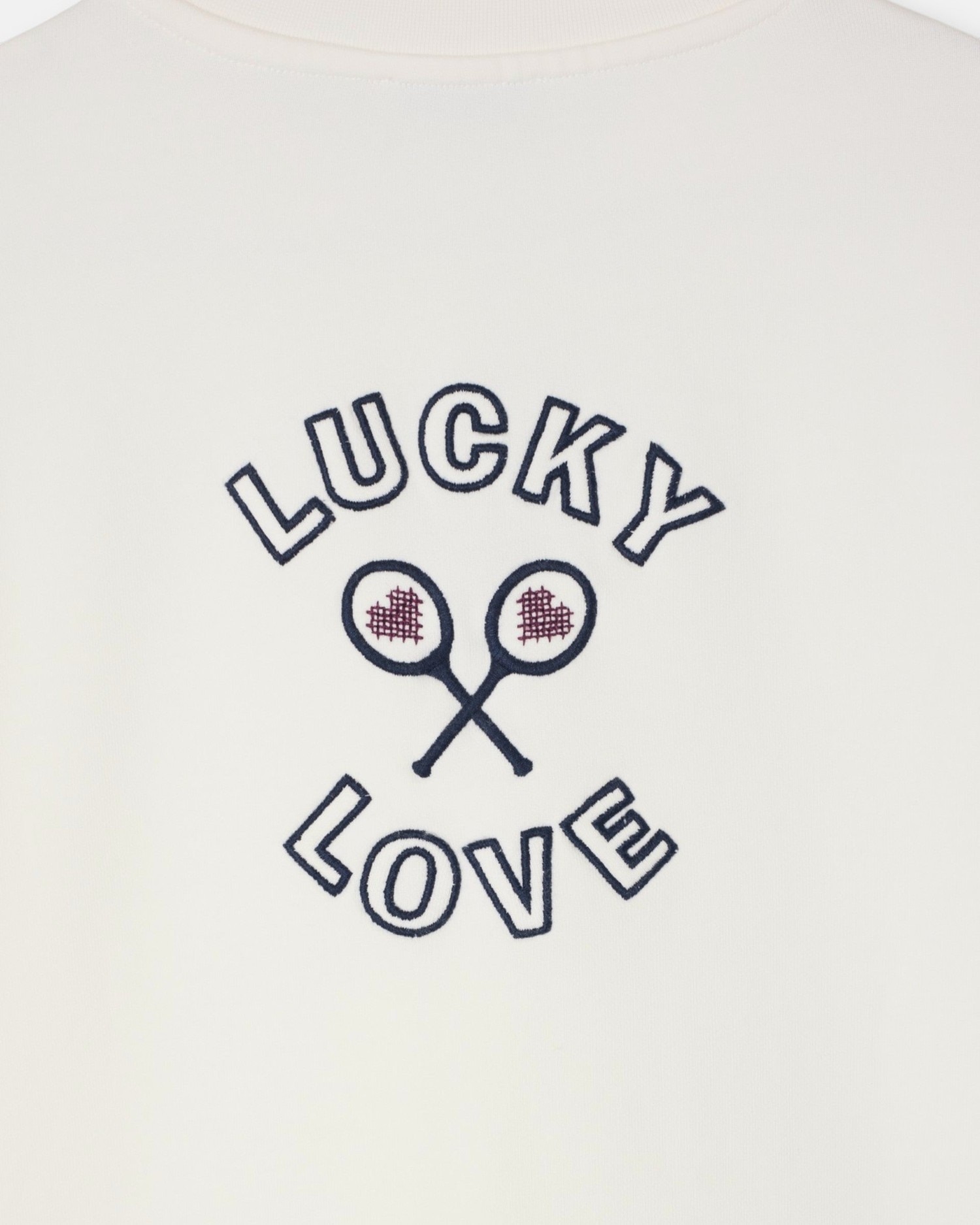 Sweatshirt Woman Lucky Love Cru Bege-4