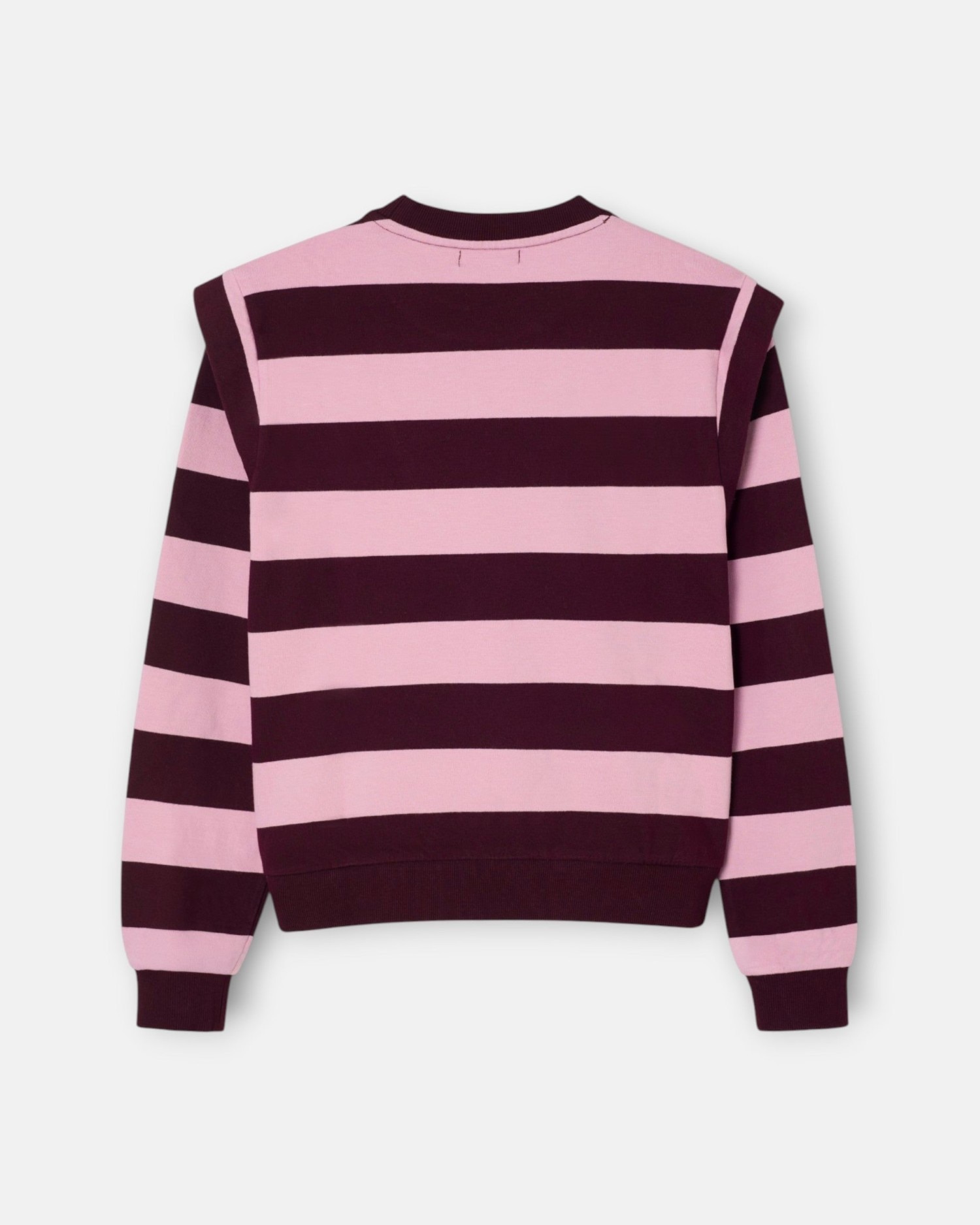 Sweatshirt com Ombreiras Às Riscas Grená-3