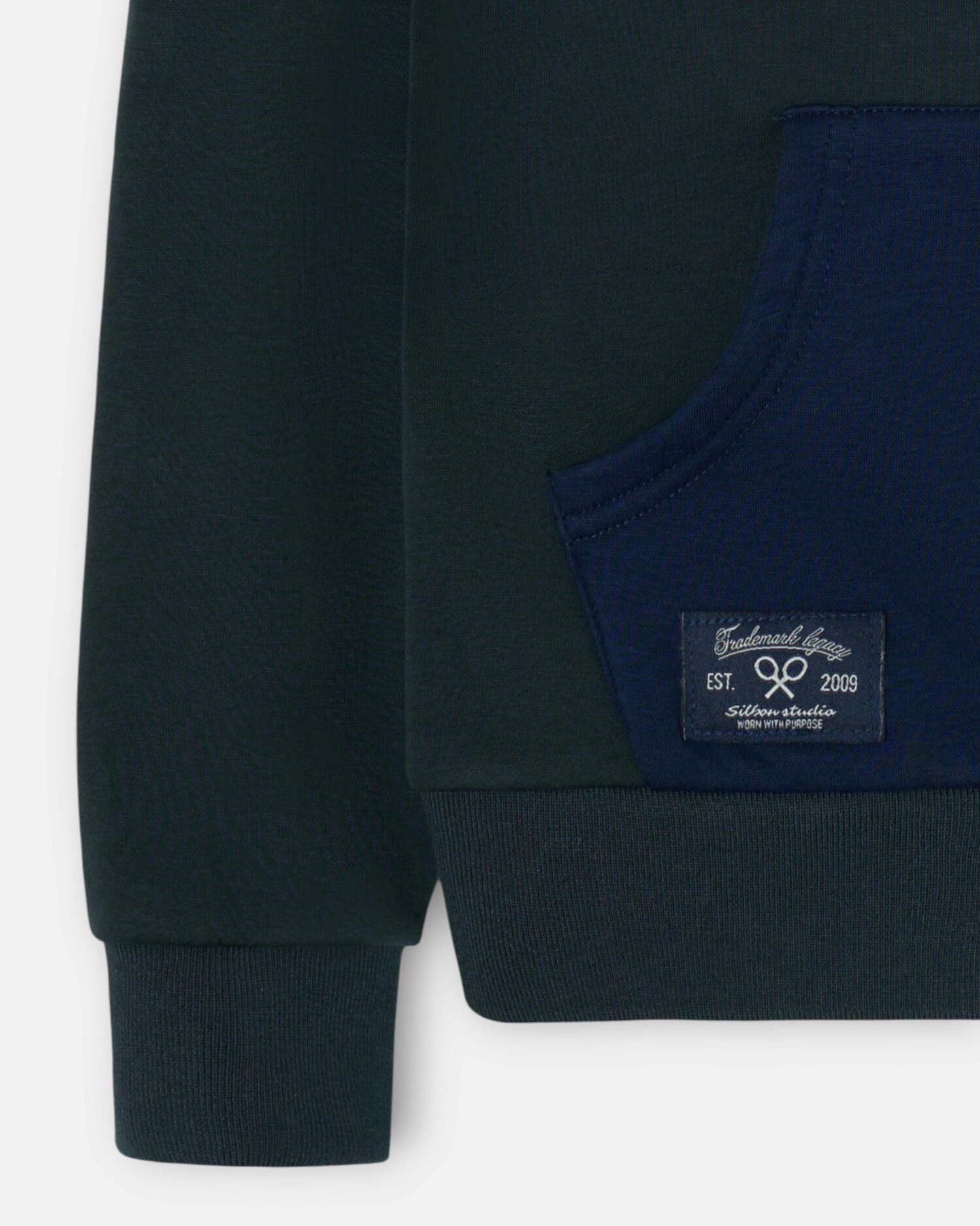 Forro Polar Bicolor com Bolso Canguru Verde-2