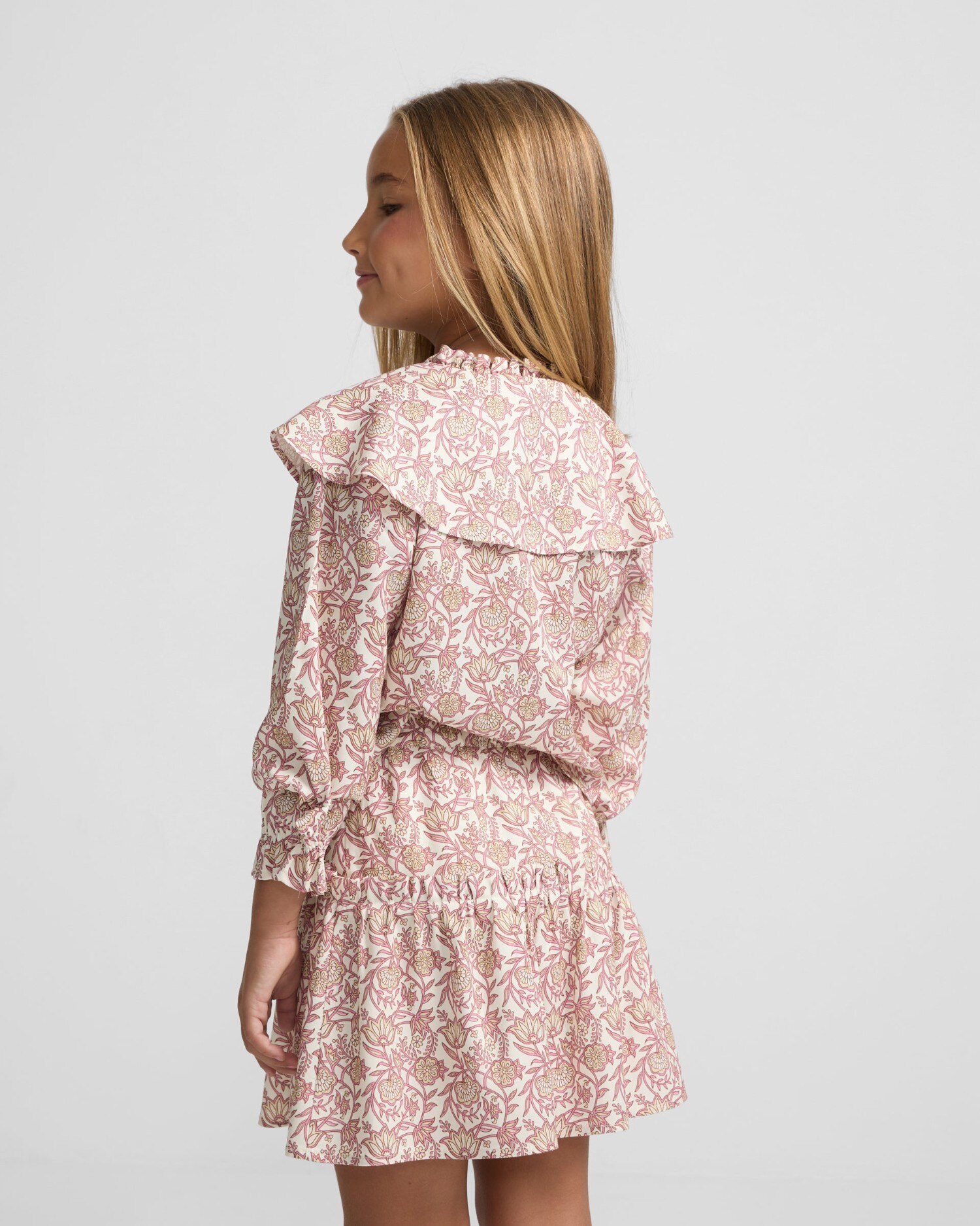 Blusa Infantil com Estampado Floral Silbon Branco / Rosa-2
