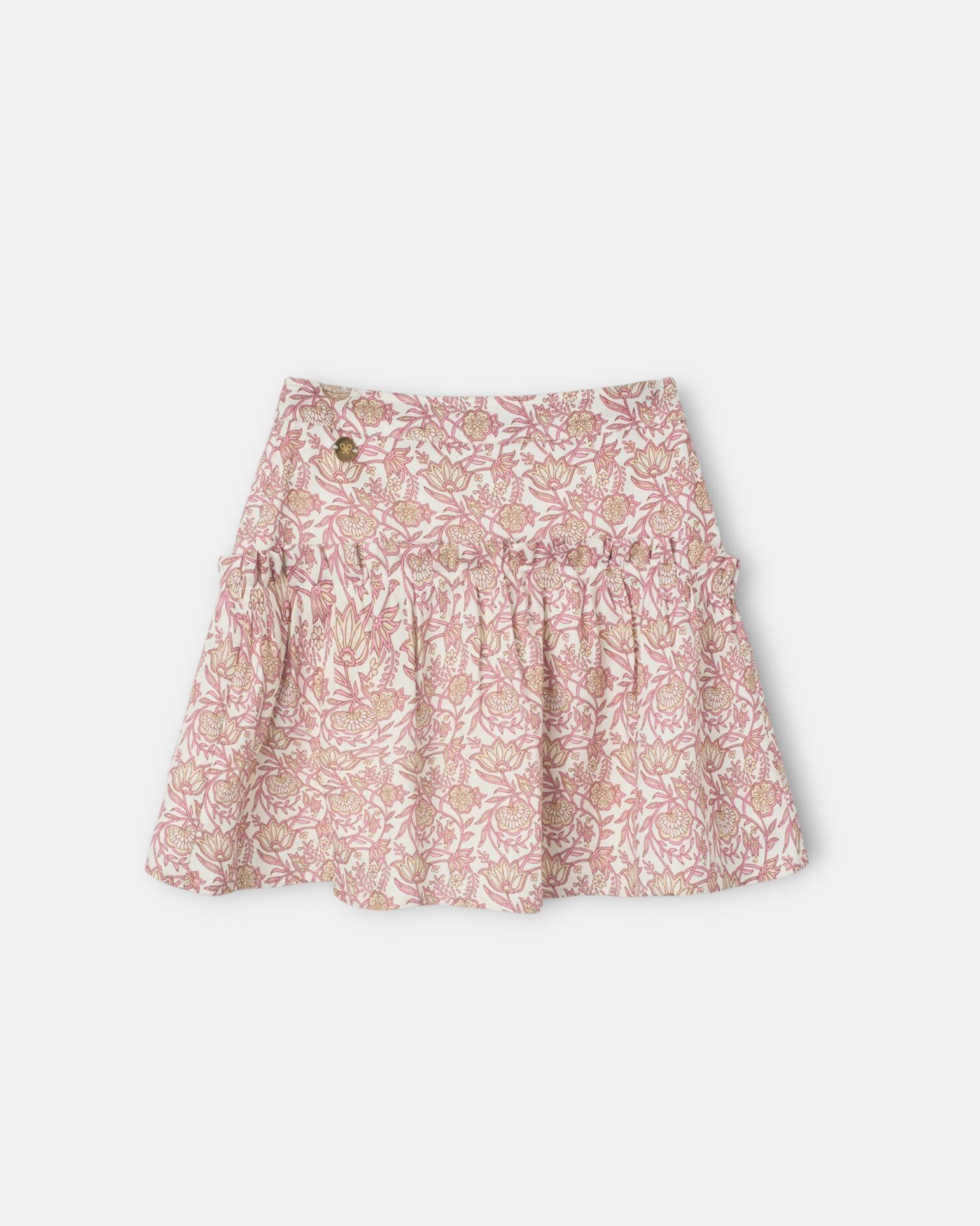 Saia Infantil com Estampado Floral Silbon Branco / Rosa-4