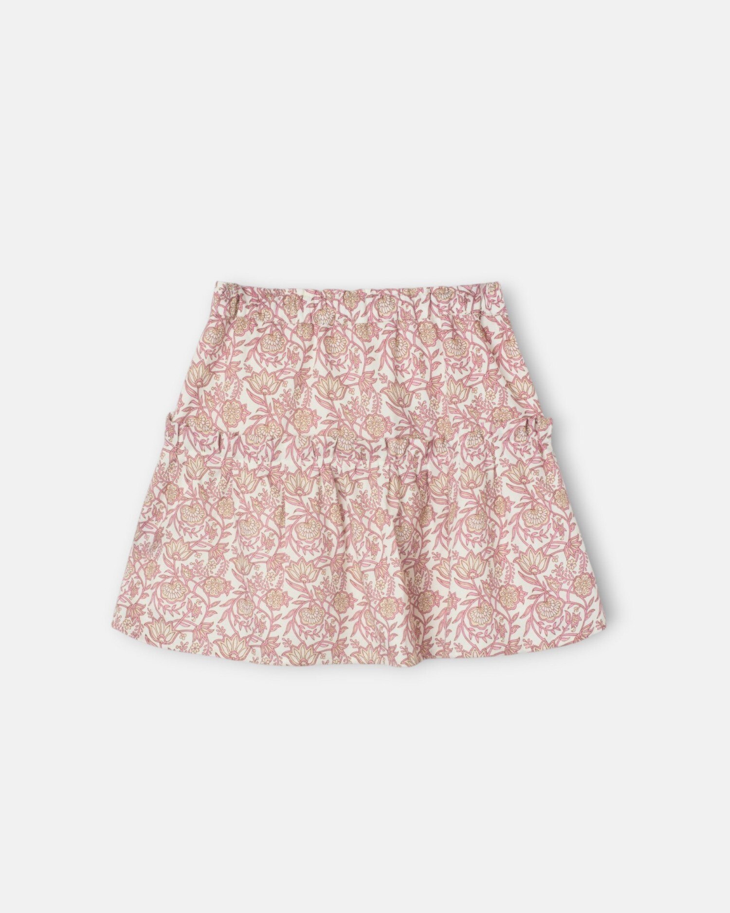 Saia Infantil com Estampado Floral Silbon Branco / Rosa-5