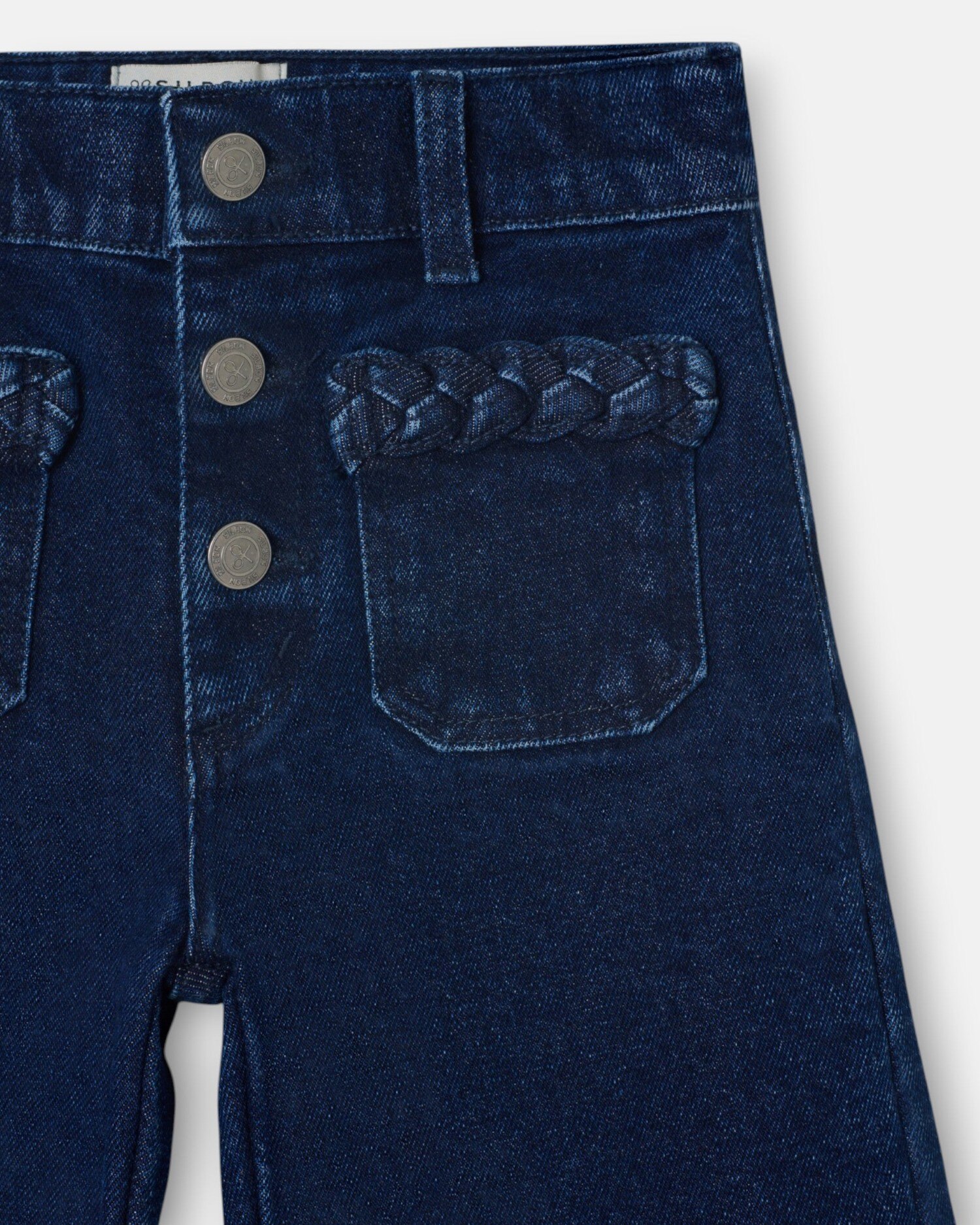 Calças Infantil com Bolsos de Trança Azul denim-2