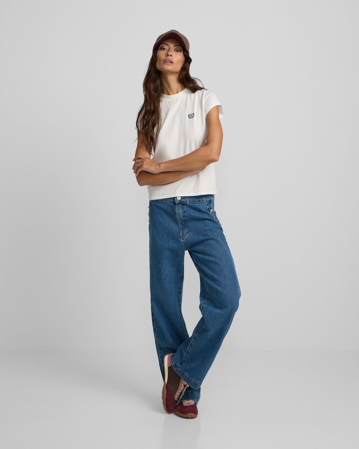 Imagem 0 de Calças Culotte Marinheiro Denim Azul