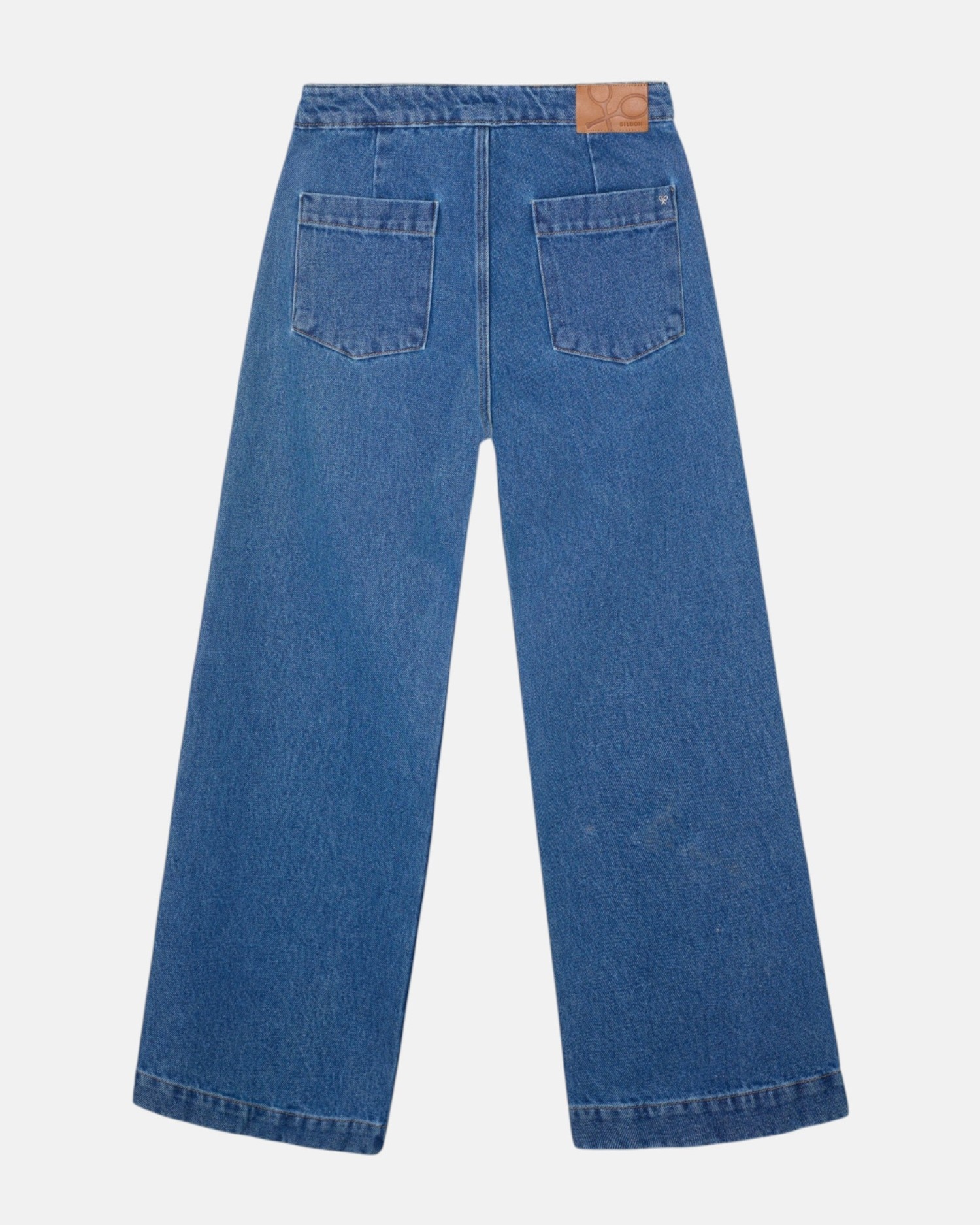 Calças Culotte Marinheiro Denim Azul Azul-5
