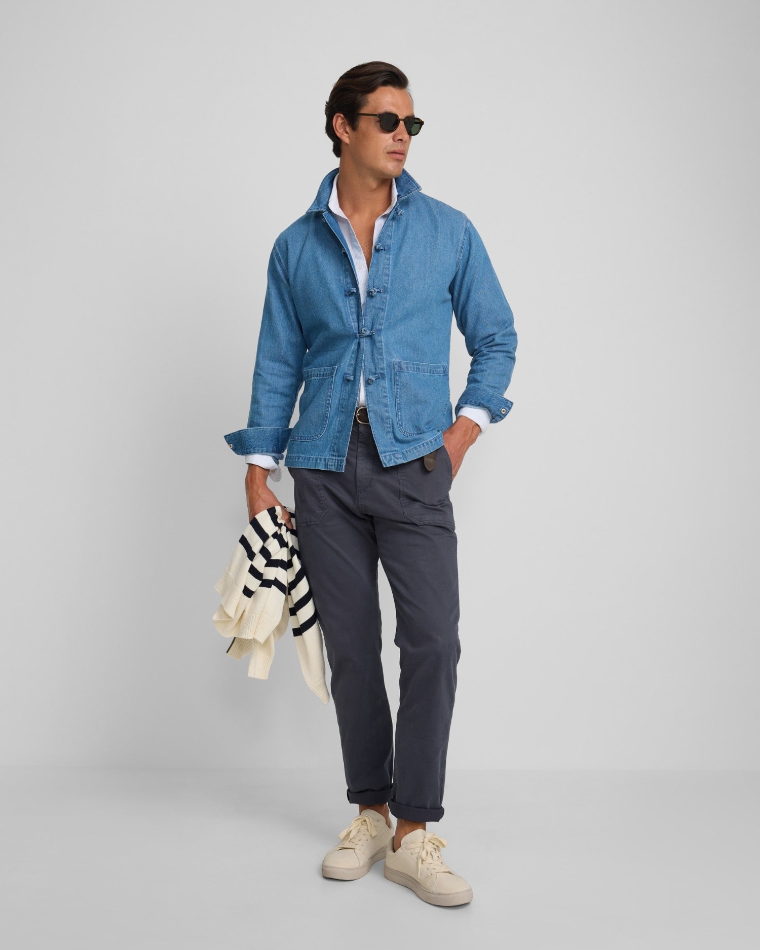 Sobrecamisa Denim Cruise com Bolsos Azul-3
