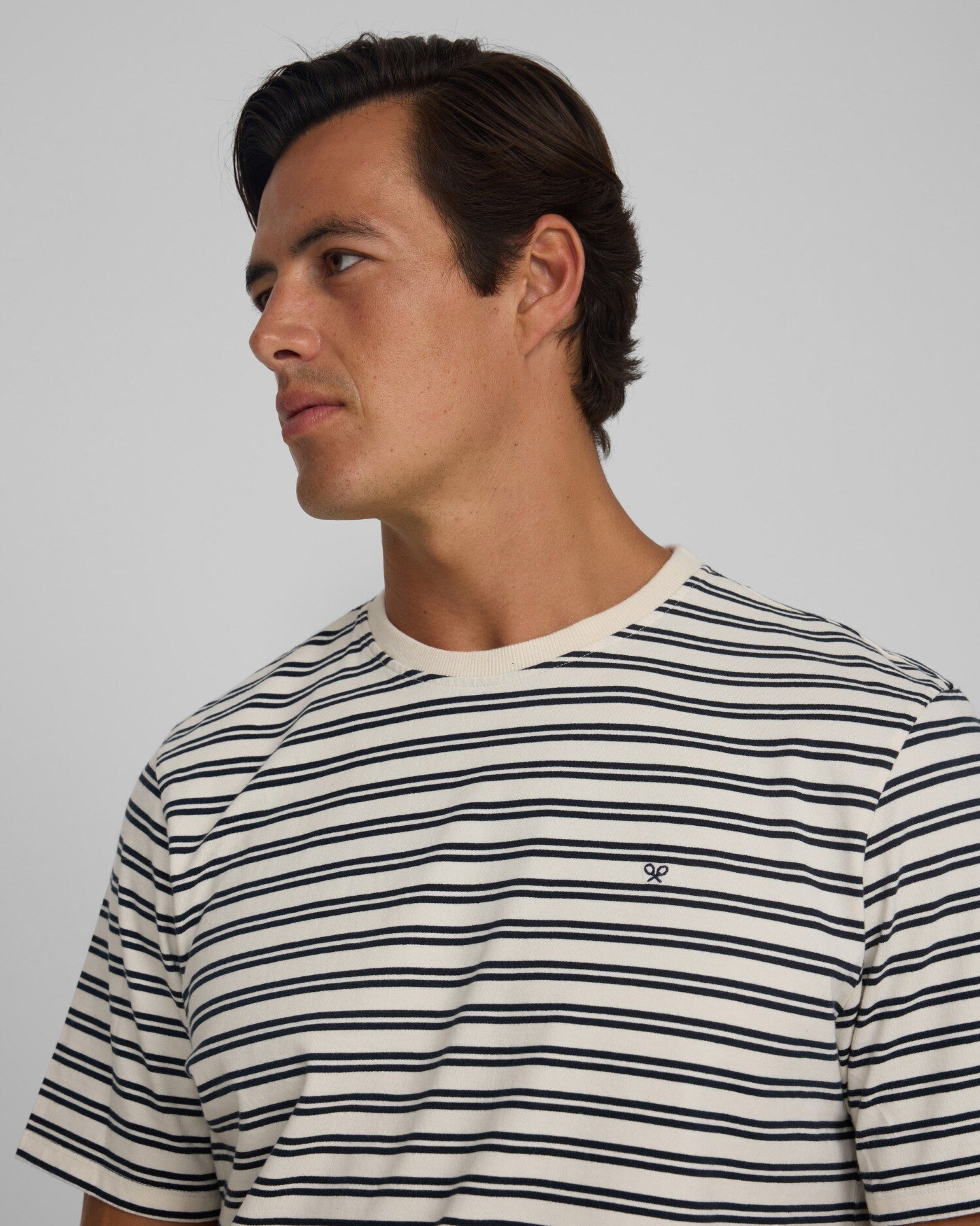 T-shirt Cruise Às Riscas Finas Azul / Branco-3