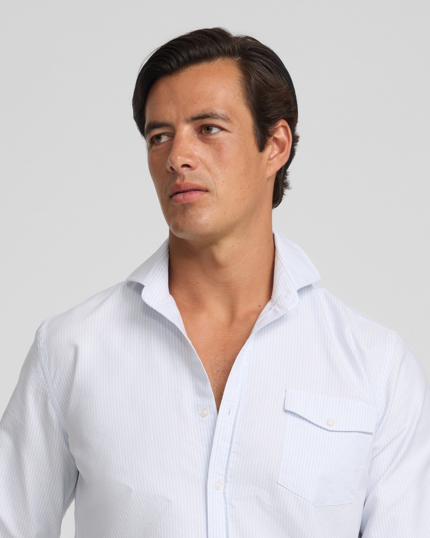 Camisa Sport Cruise com Bolso e Riscas Azul-2
