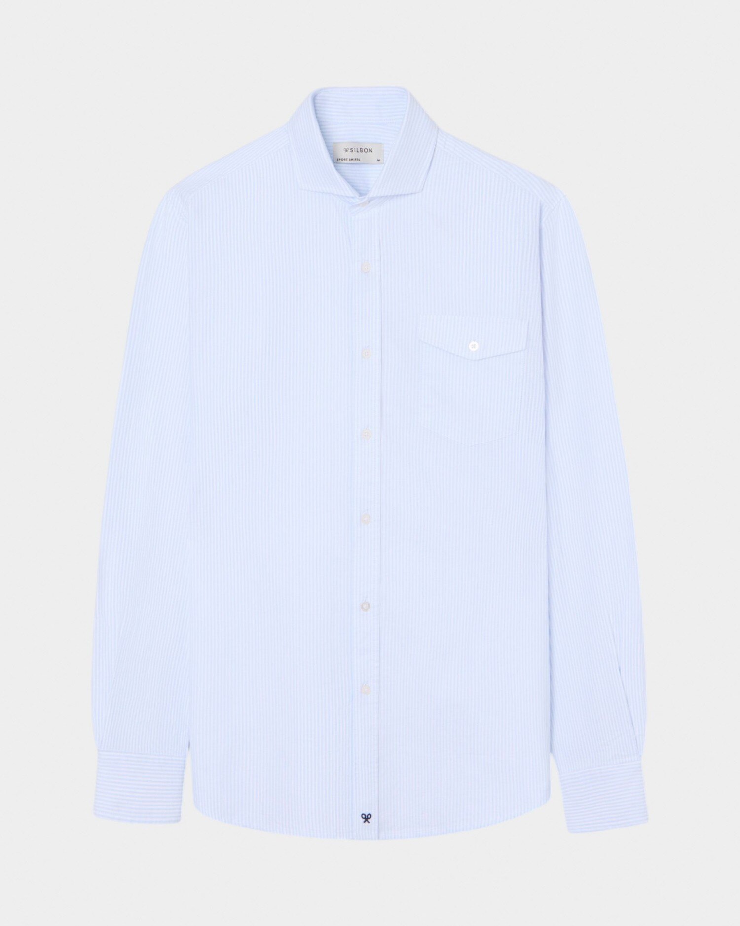 Camisa Sport Cruise com Bolso e Riscas Azul-4