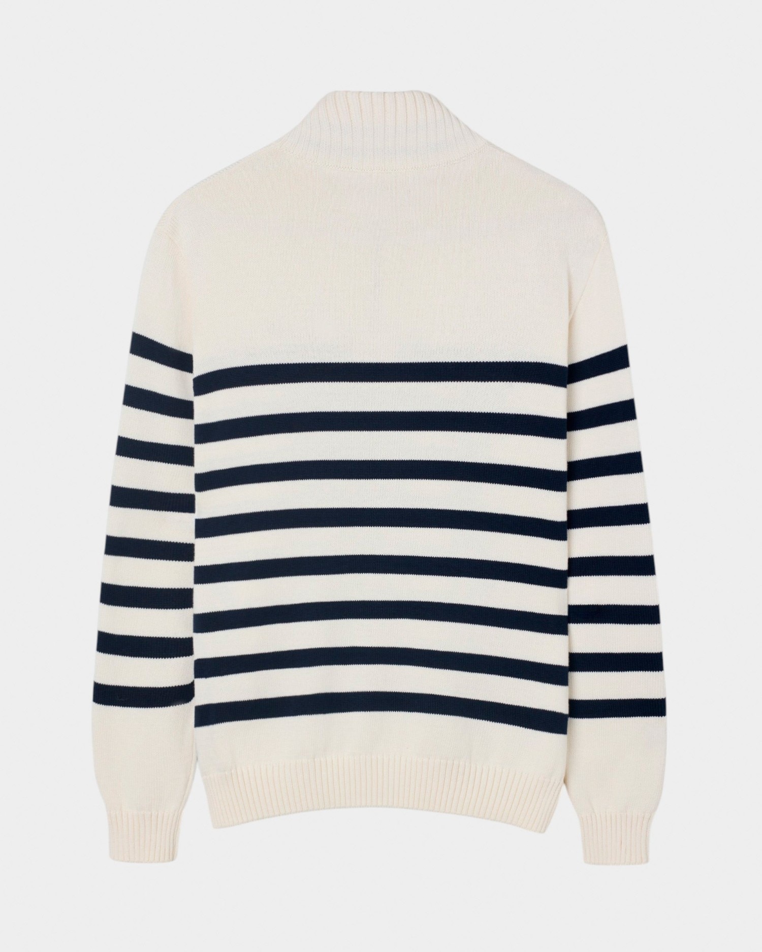 Camisola Cruise de Meia Fecho Zip e Riscas Azul / Branco-5