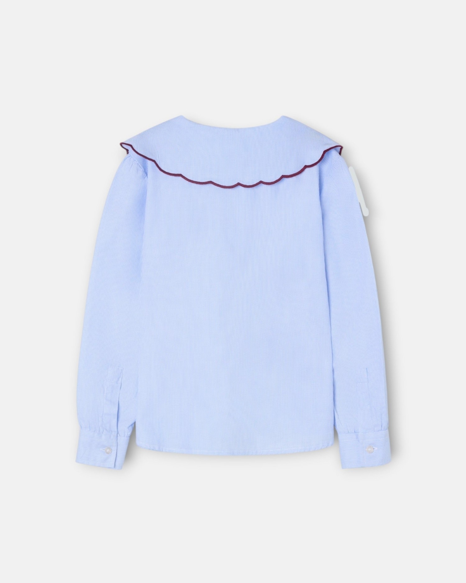 Camisa Infantil com Gola Bobo Às Riscas Azul-celeste-5