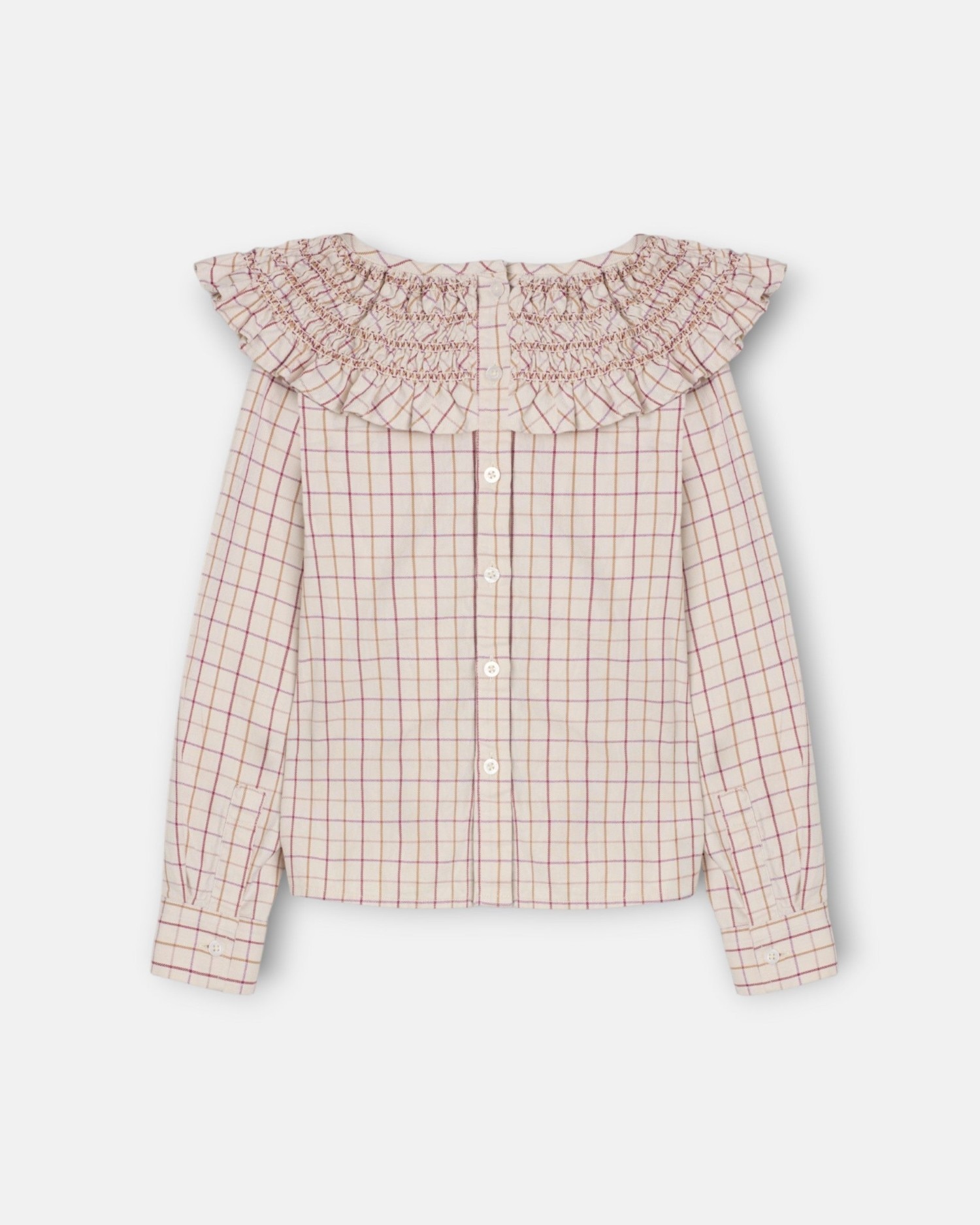 Imagem 0 de Blusa Aos Quadrados com Gola Folho