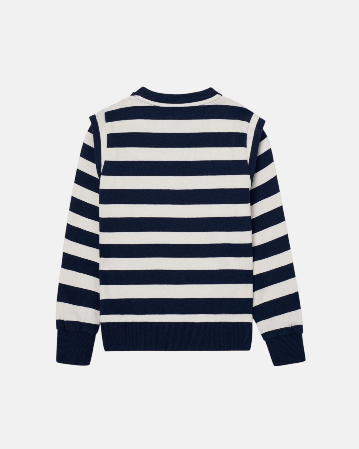Sweatshirt Infantil com Ombreiras Às Riscas Azul-marinho-2