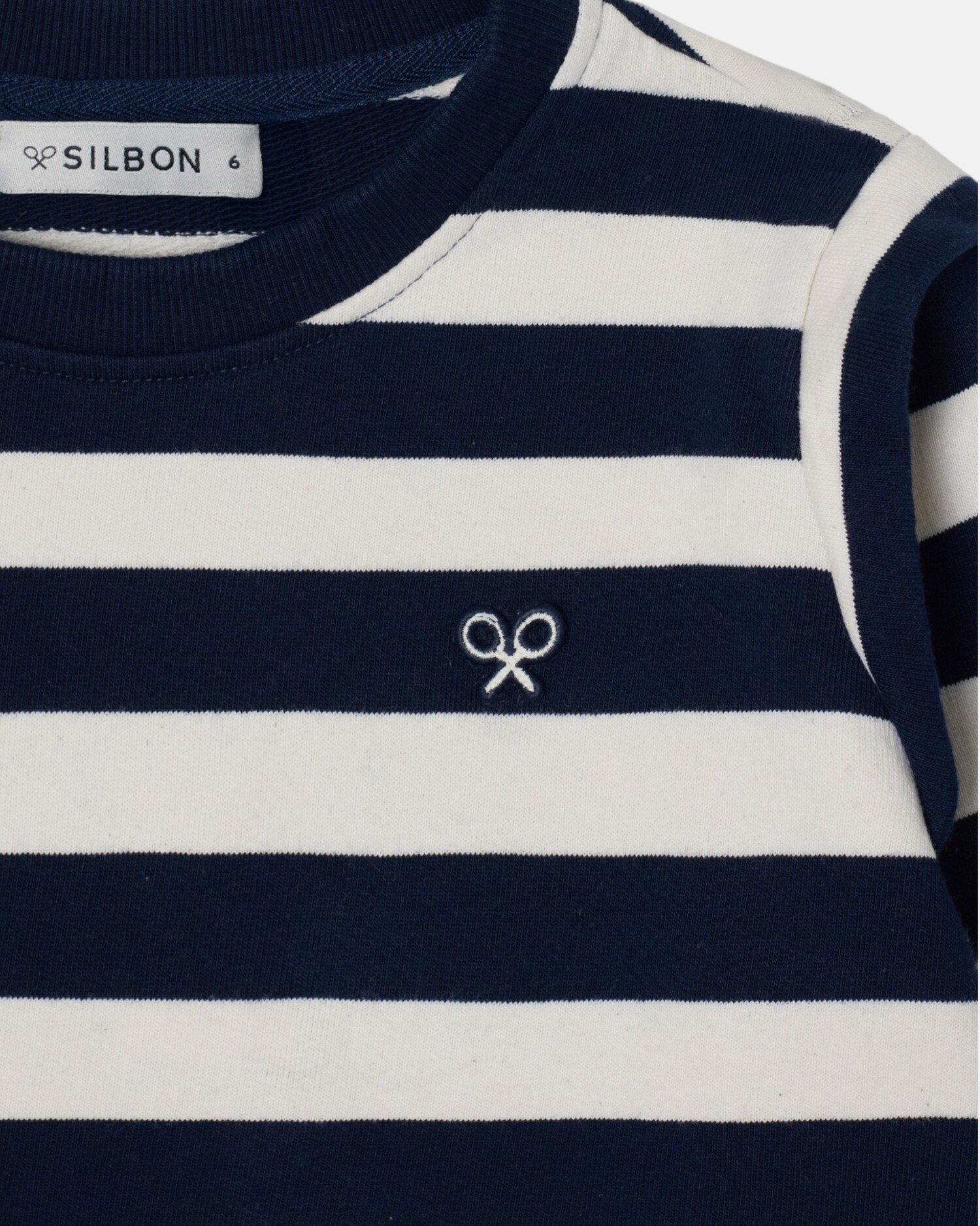 Sweatshirt Infantil com Ombreiras Às Riscas Azul-marinho-3