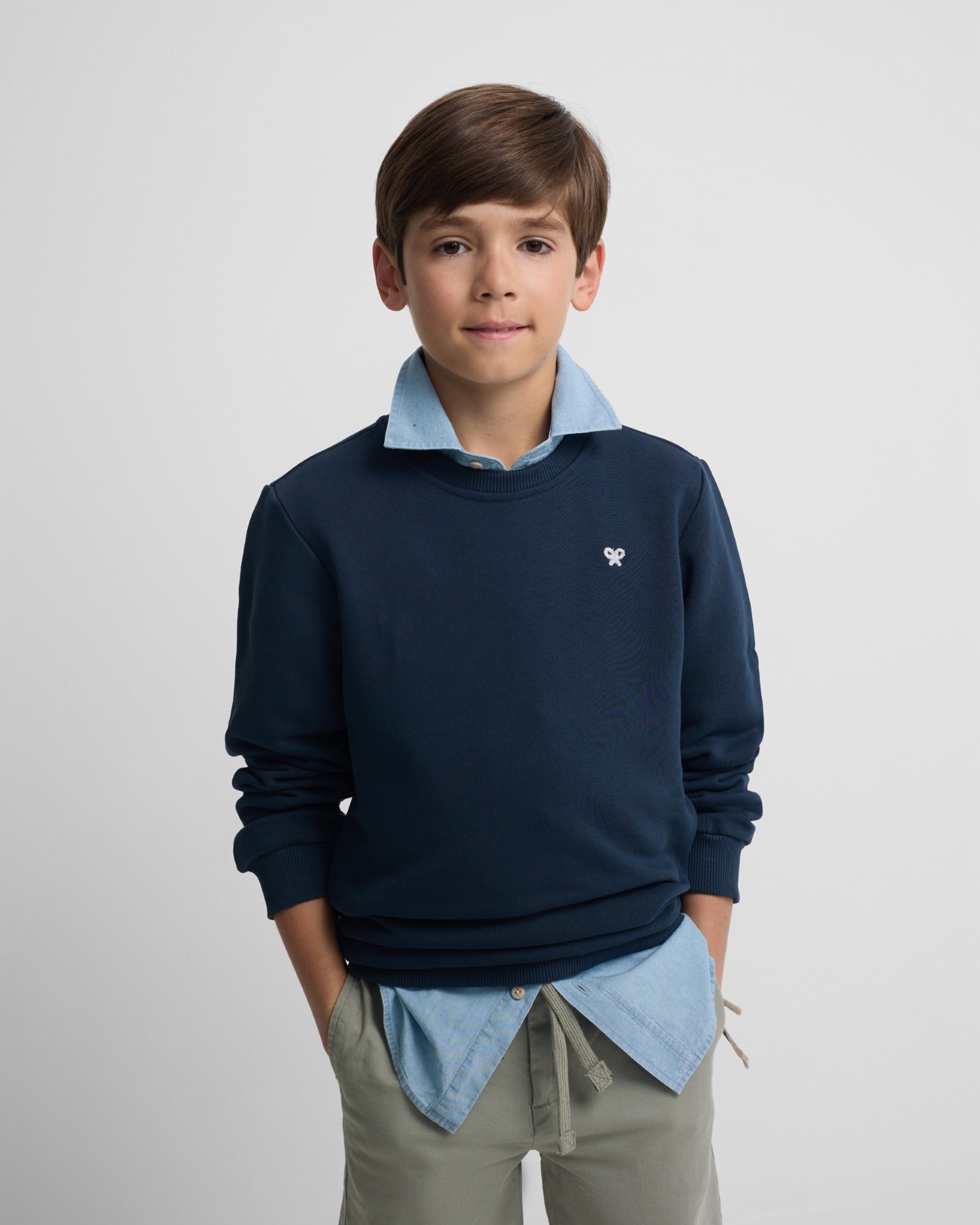 Imagem 0 de Sweatshirt Infantil Minilogo Felpa Azul-marinho