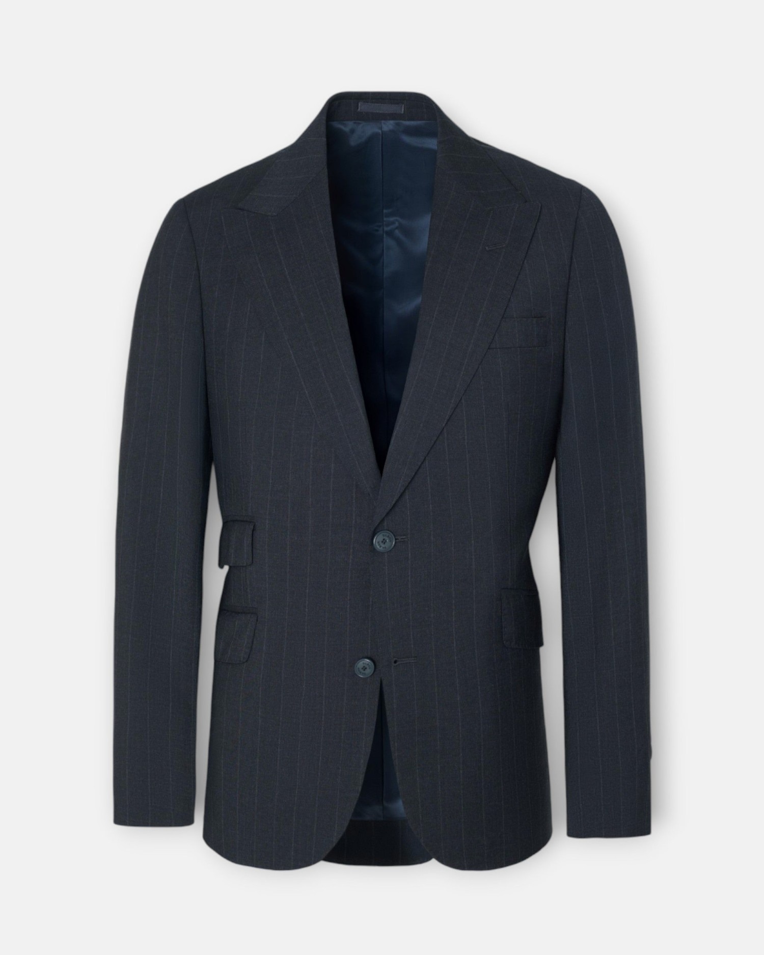 Blazer de Fato Às Riscas Diplomáticas Cinzento-4