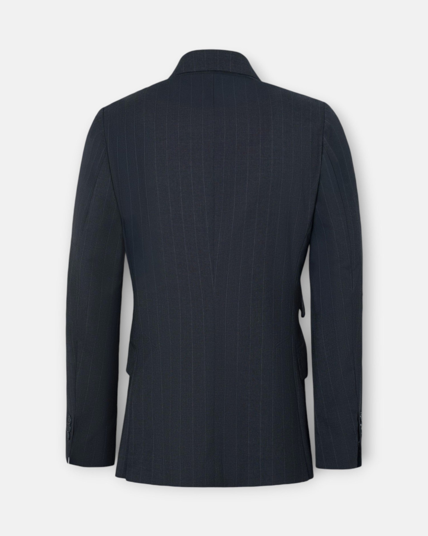 Blazer de Fato Às Riscas Diplomáticas Cinzento-5